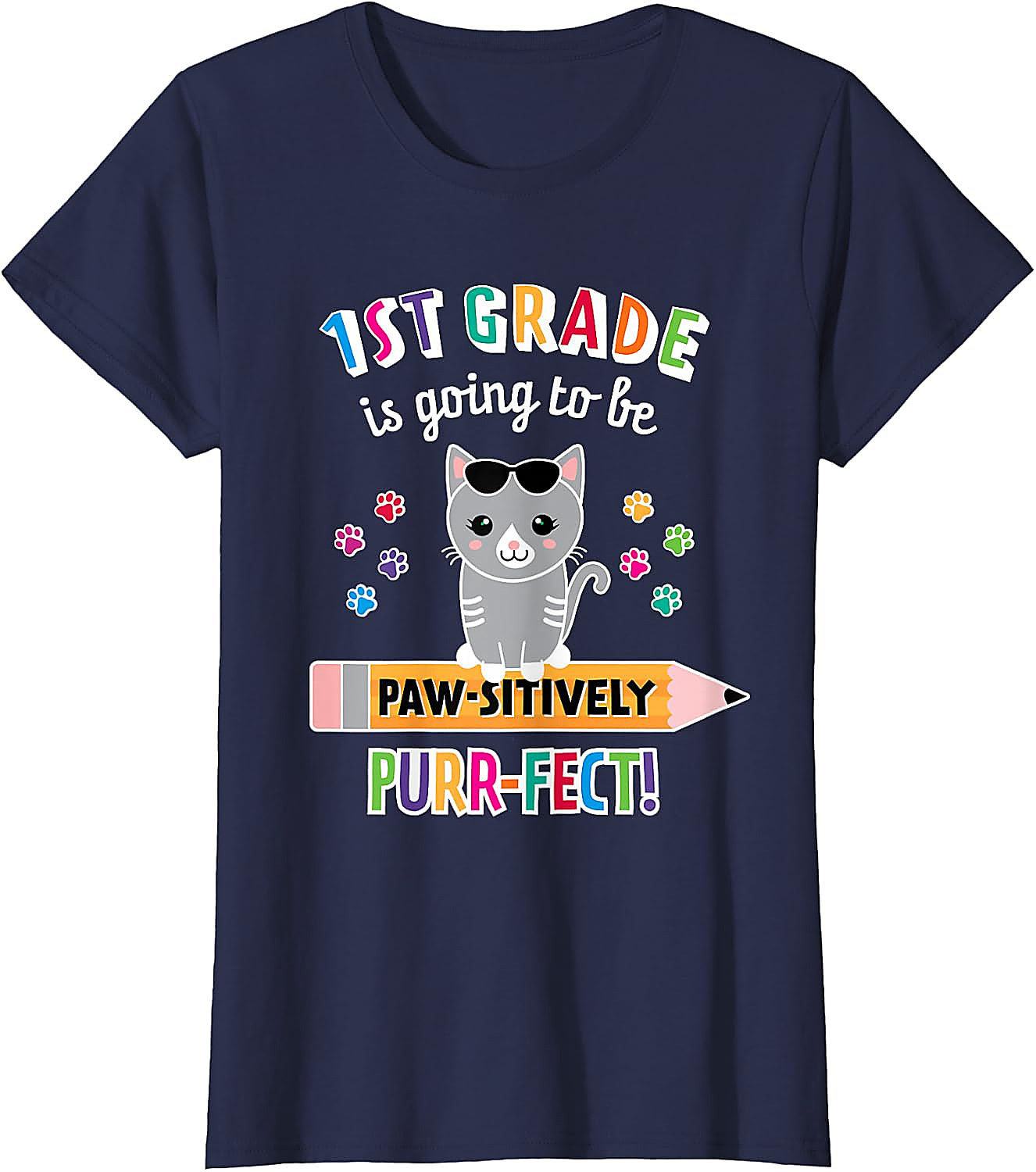 1st Grade Cat T-Shirt | Back to School Purrfect Tee