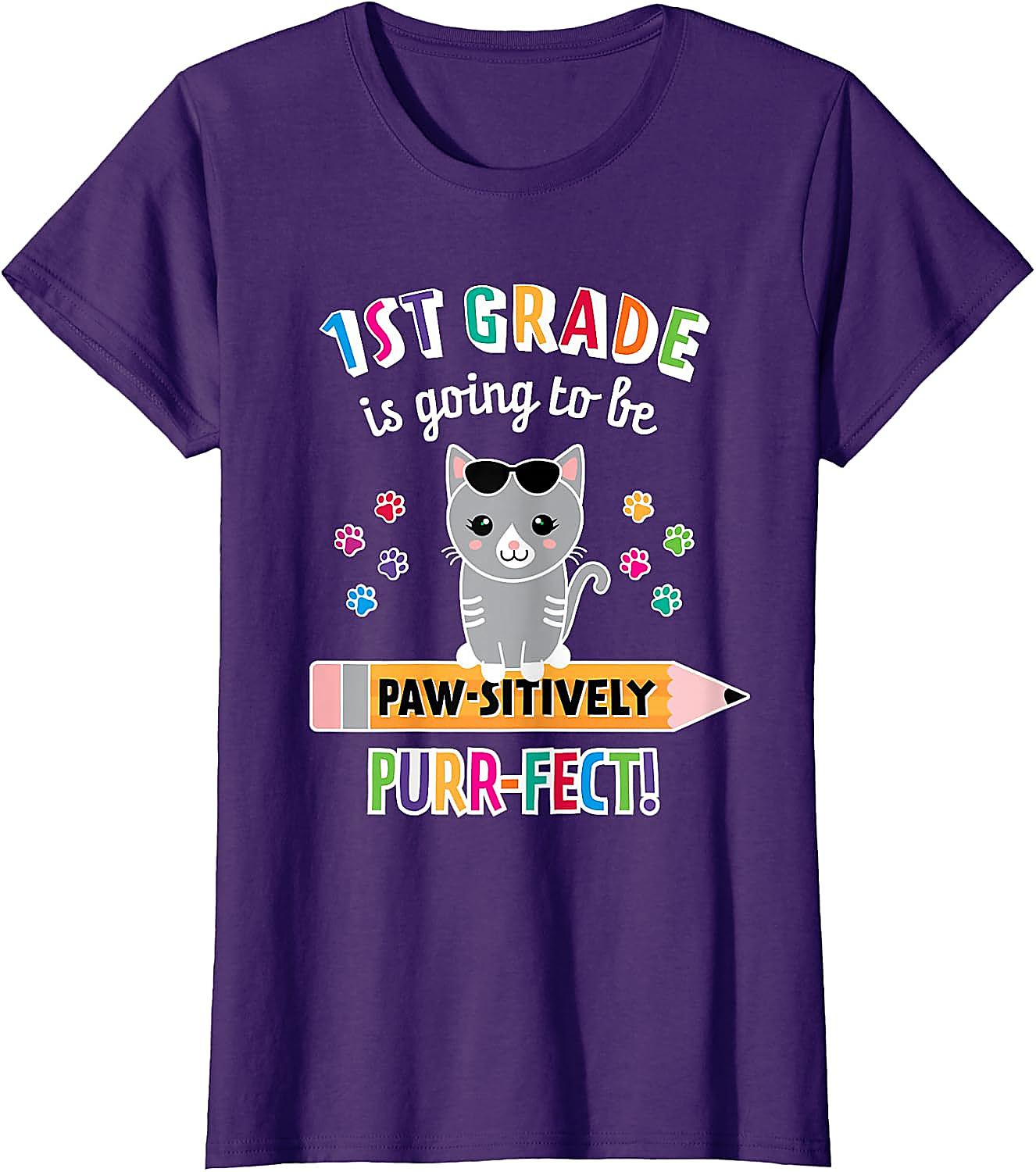 1st Grade Cat T-Shirt | Back to School Purrfect Tee