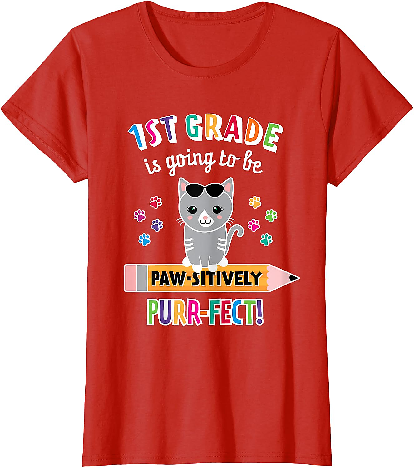 1st Grade Cat T-Shirt | Back to School Purrfect Tee