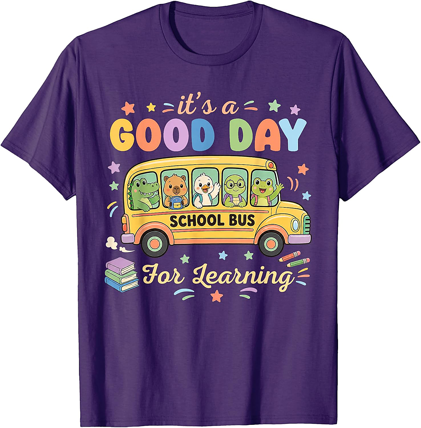 Good Day for Learning School Bus T-Shirt | Cute Animal Tee