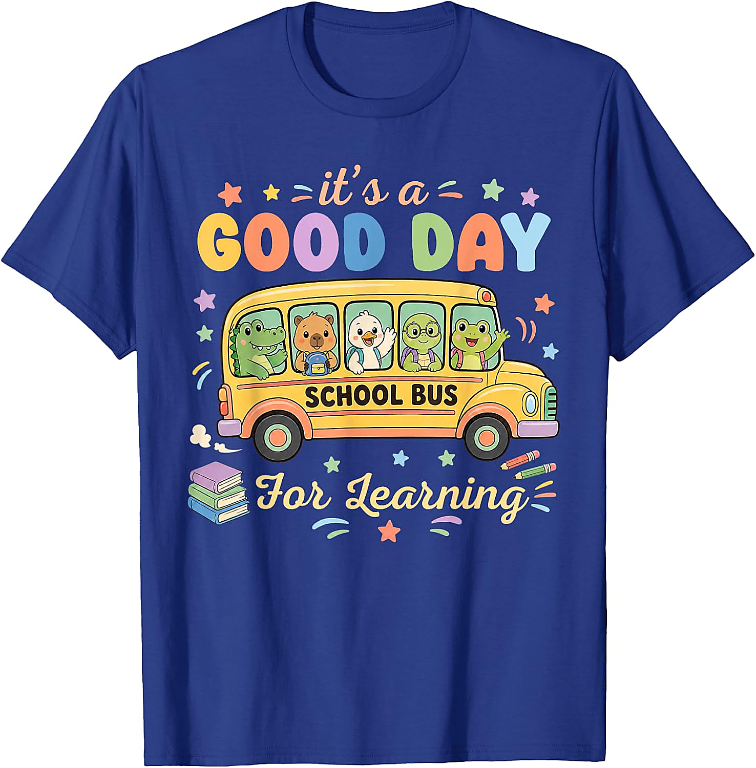 Good Day for Learning School Bus T-Shirt | Cute Animal Tee