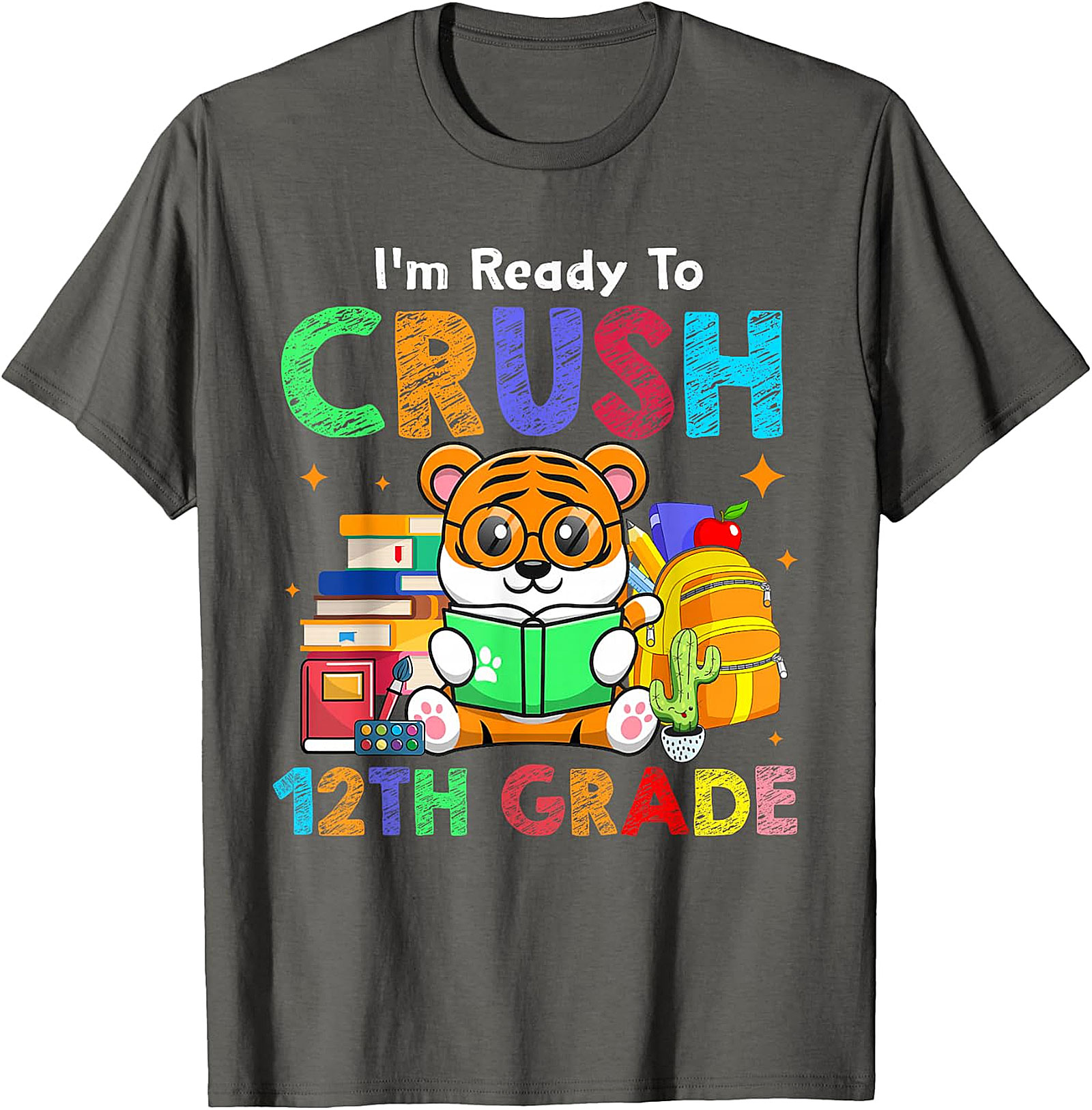 Crush 12th Grade Tiger Tee | Back to School Senior Shirt