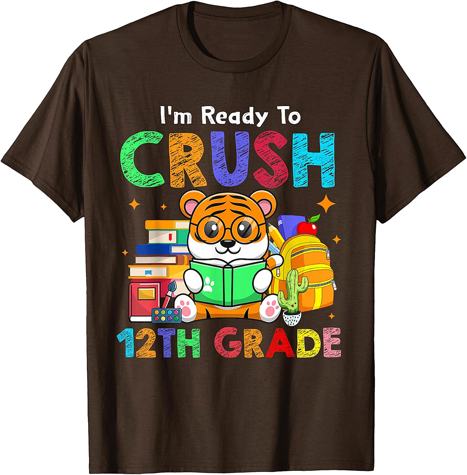 Crush 12th Grade Tiger Tee | Back to School Senior Shirt