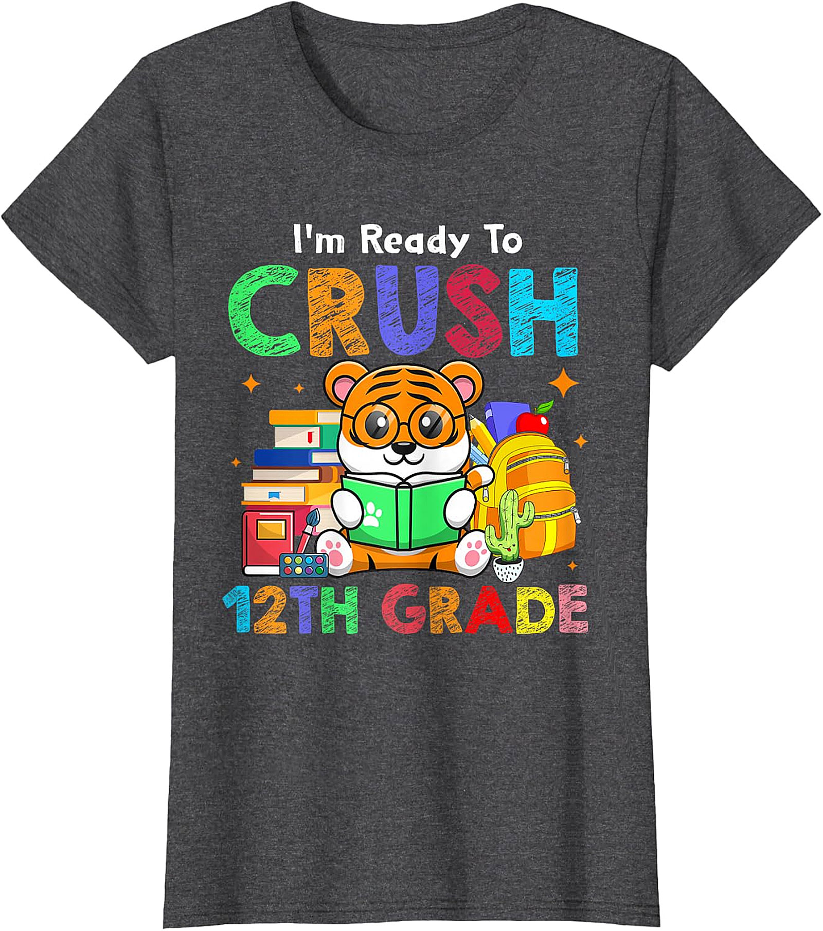 Crush 12th Grade Tiger Tee | Back to School Senior Shirt