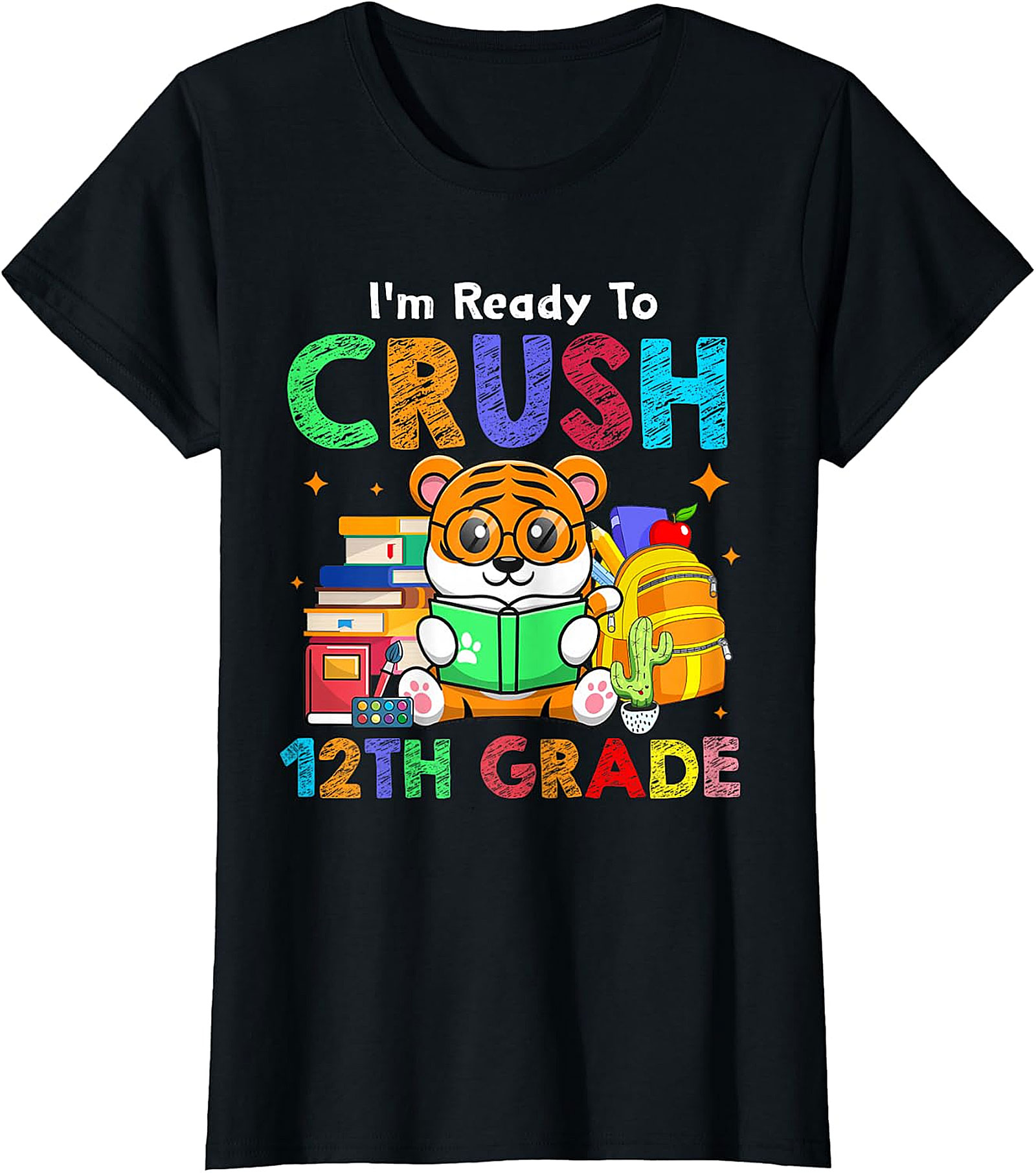 Crush 12th Grade Tiger Tee | Back to School Senior Shirt