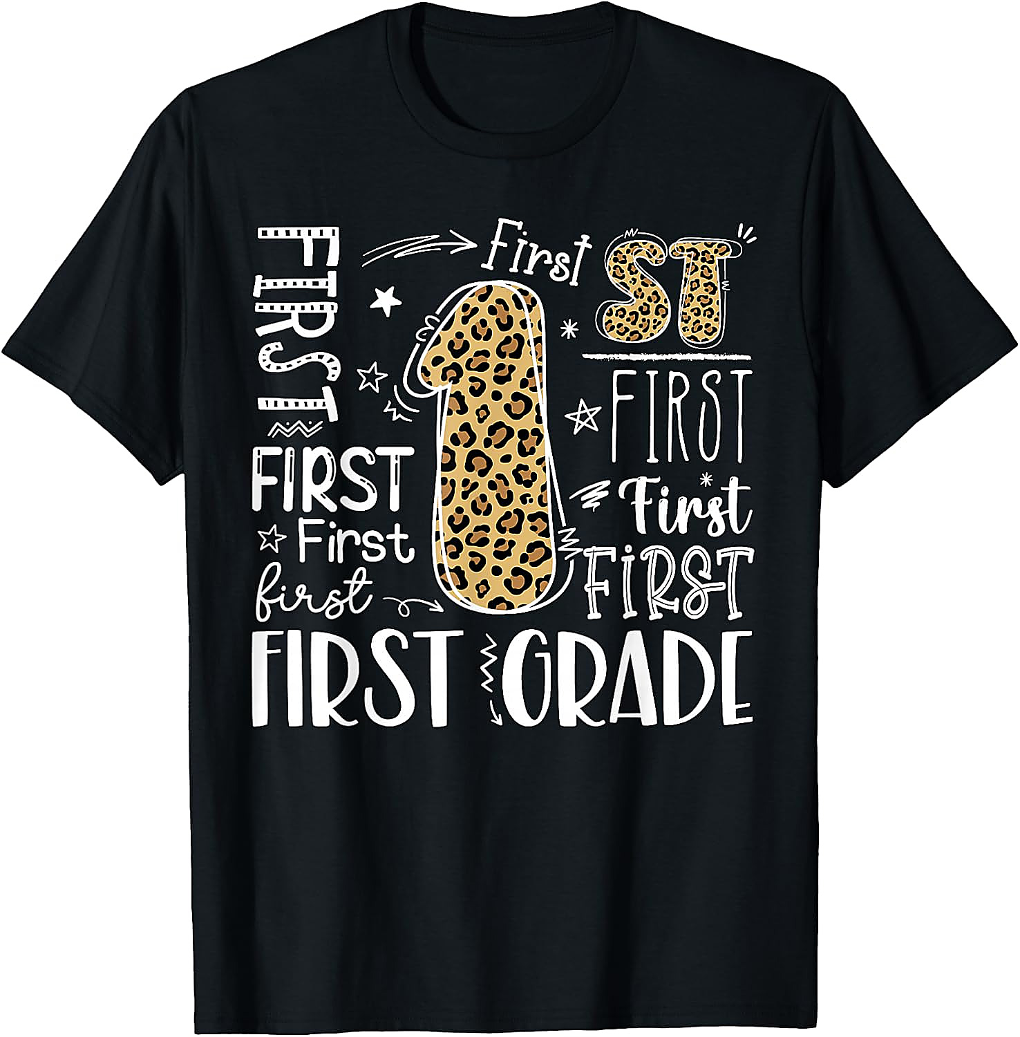 First Grade Leopard Shirt | Back to School T-Shirt for Kids