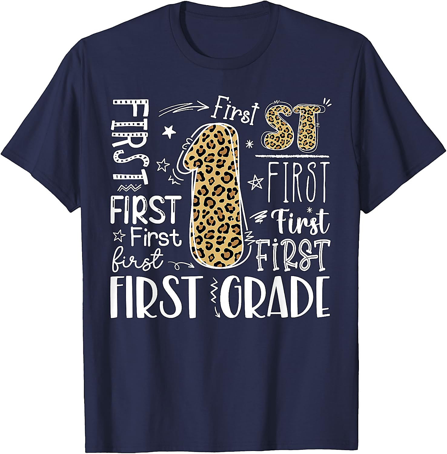 First Grade Leopard Shirt | Back to School T-Shirt for Kids