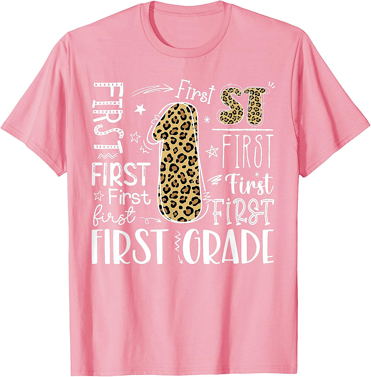 First Grade Leopard Shirt | Back to School T-Shirt for Kids