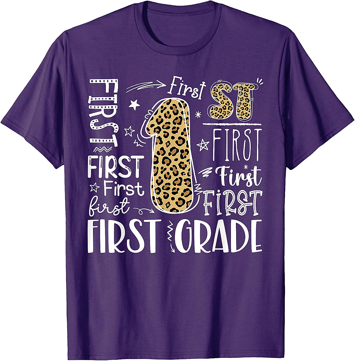 First Grade Leopard Shirt | Back to School T-Shirt for Kids