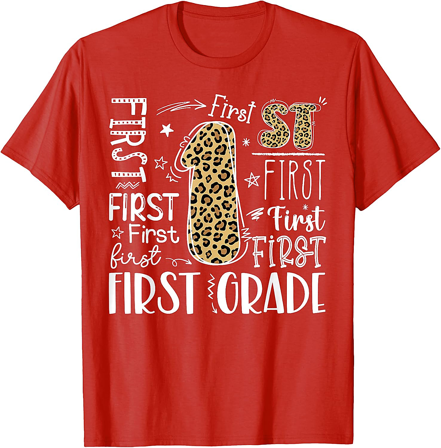 First Grade Leopard Shirt | Back to School T-Shirt for Kids