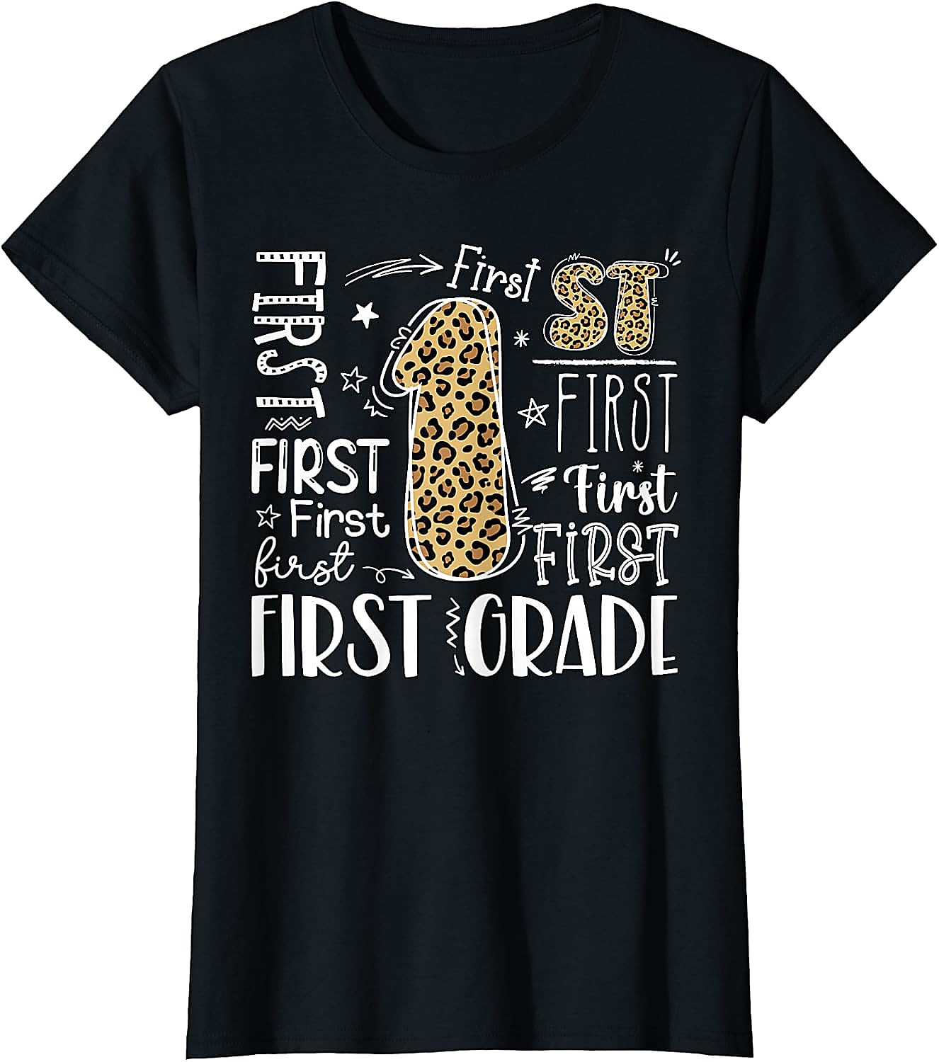 First Grade Leopard Shirt | Back to School T-Shirt for Kids
