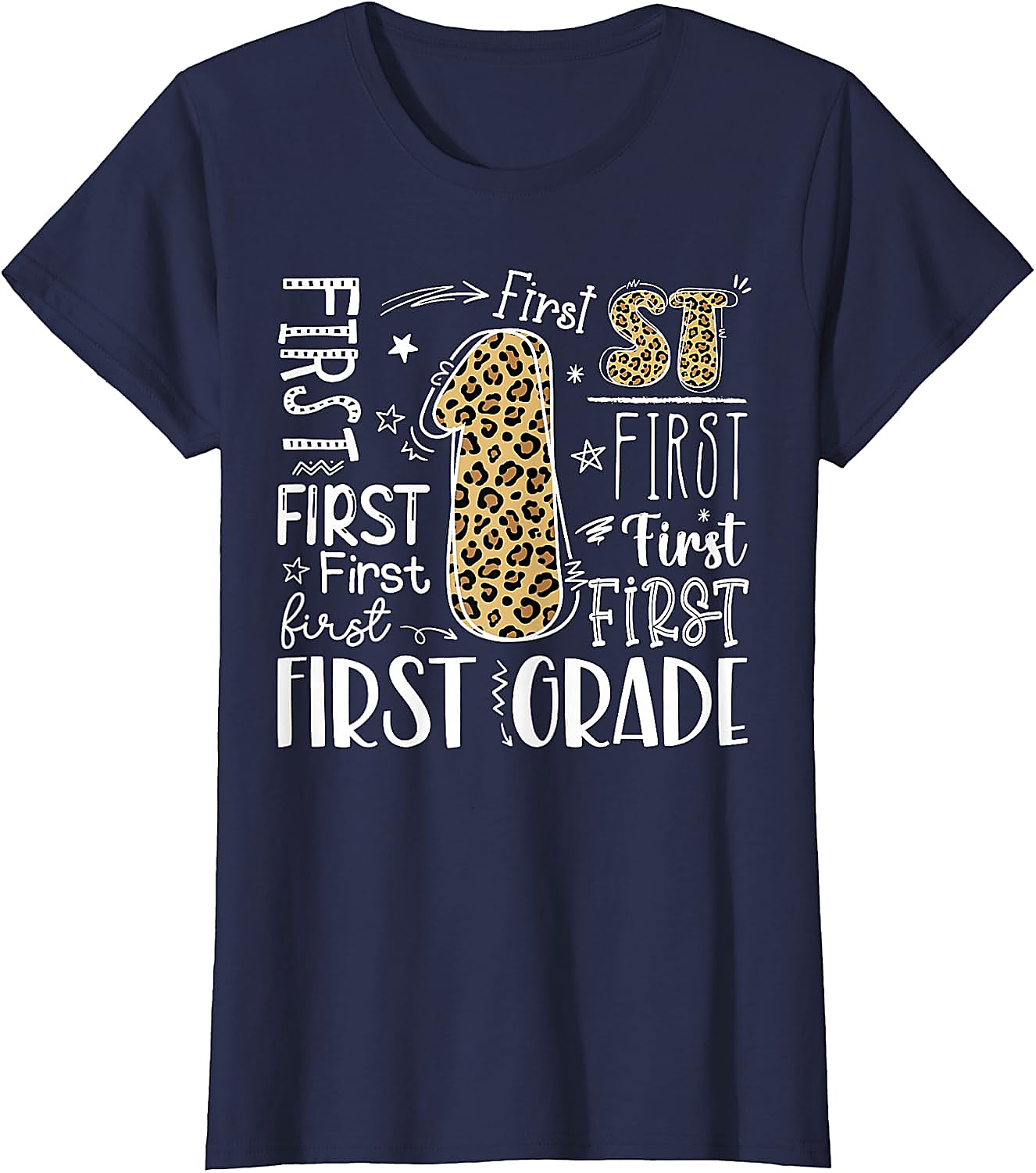 First Grade Leopard Shirt | Back to School T-Shirt for Kids