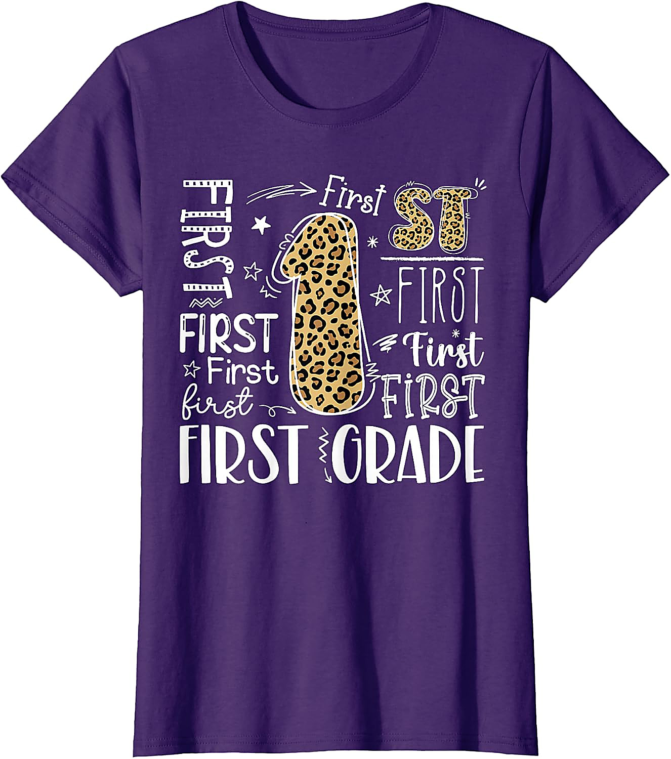 First Grade Leopard Shirt | Back to School T-Shirt for Kids