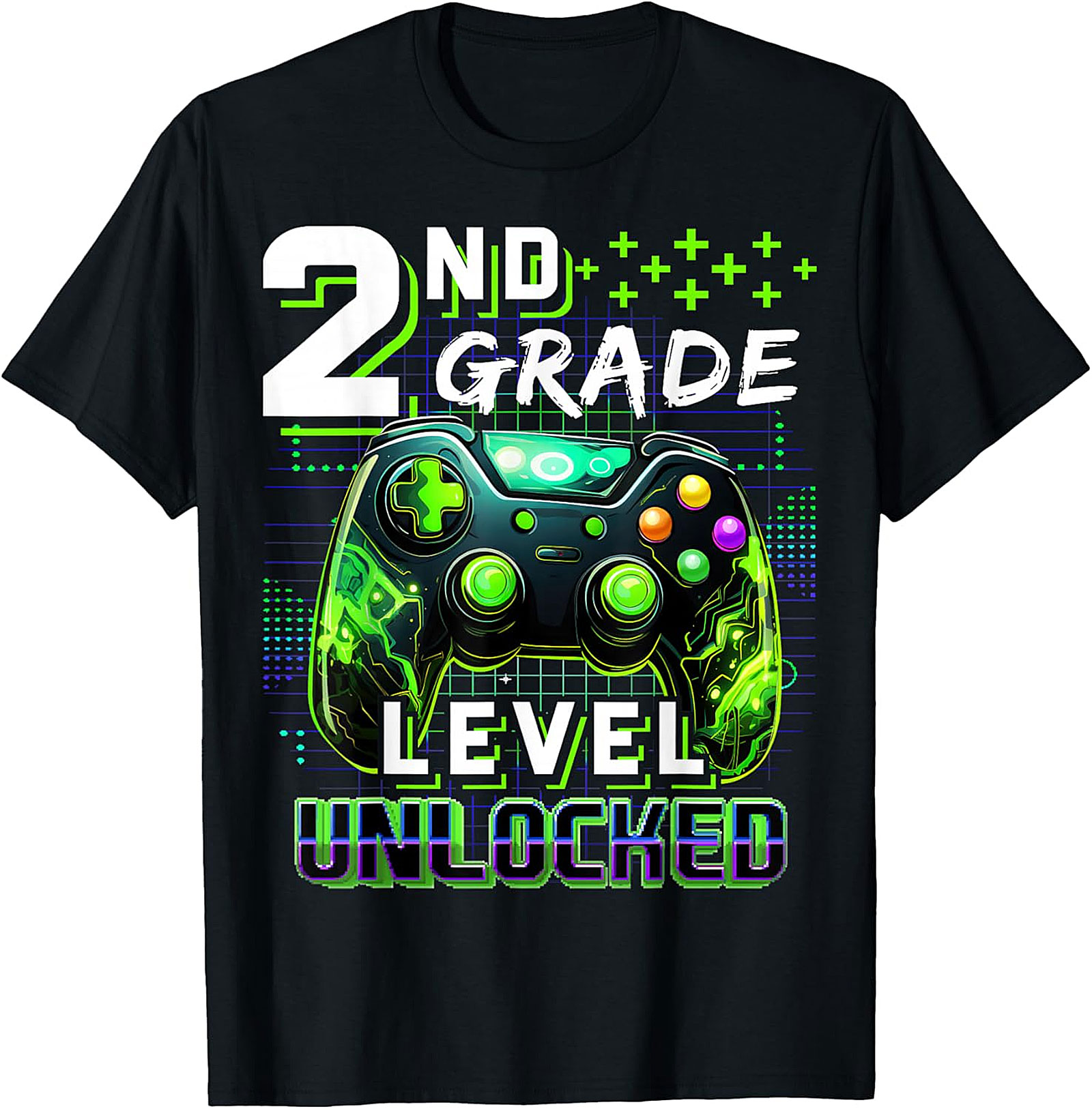 2nd Grade Level Unlocked Gamer T-Shirt - Back to School