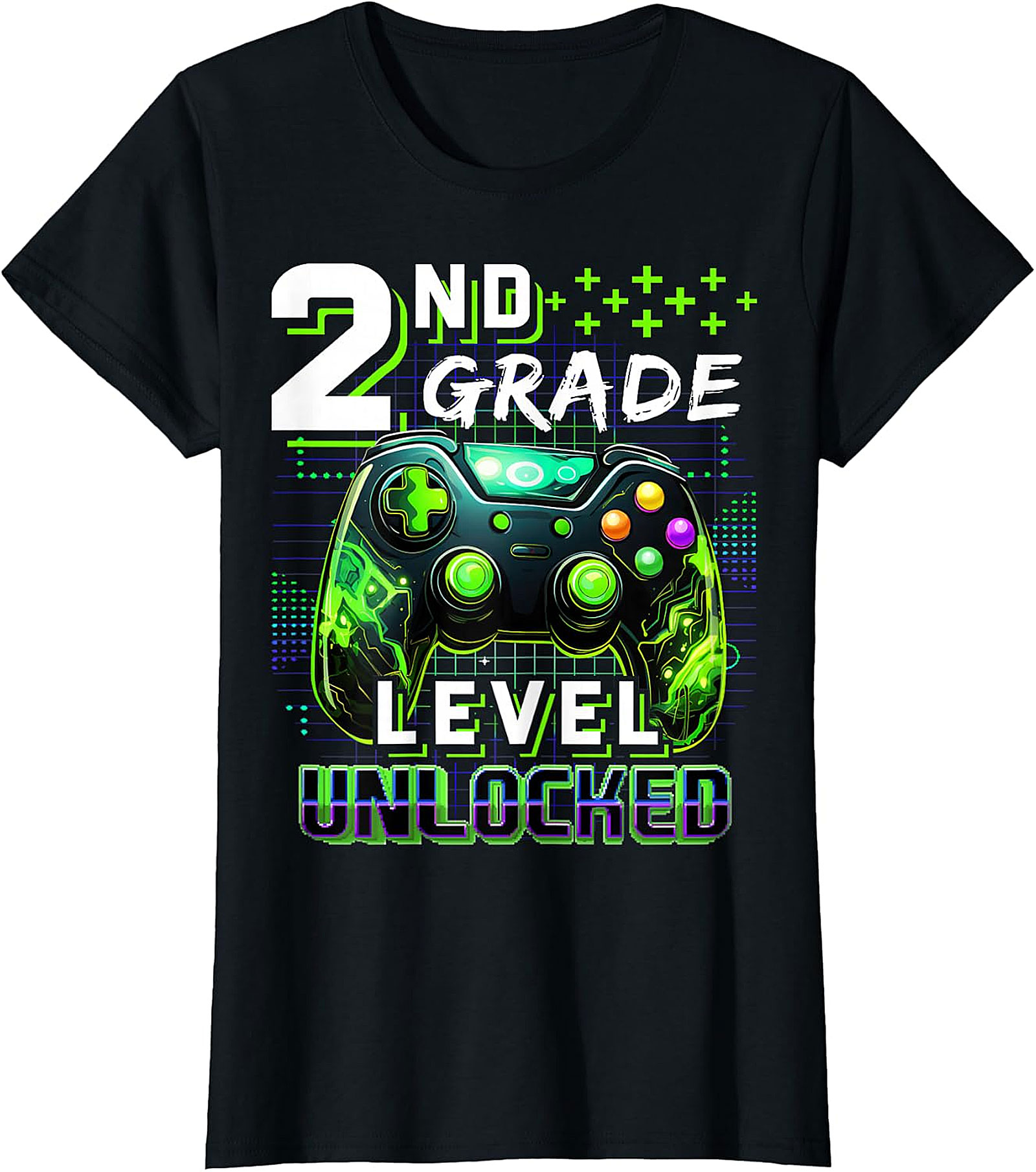 2nd Grade Level Unlocked Gamer T-Shirt - Back to School