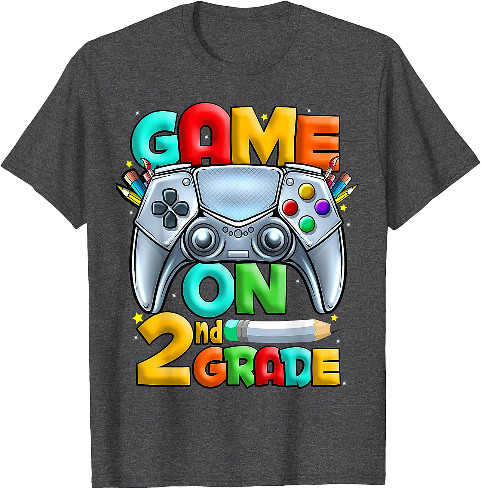 Game On 2nd Grade T-Shirt | Back to School Gaming Design
