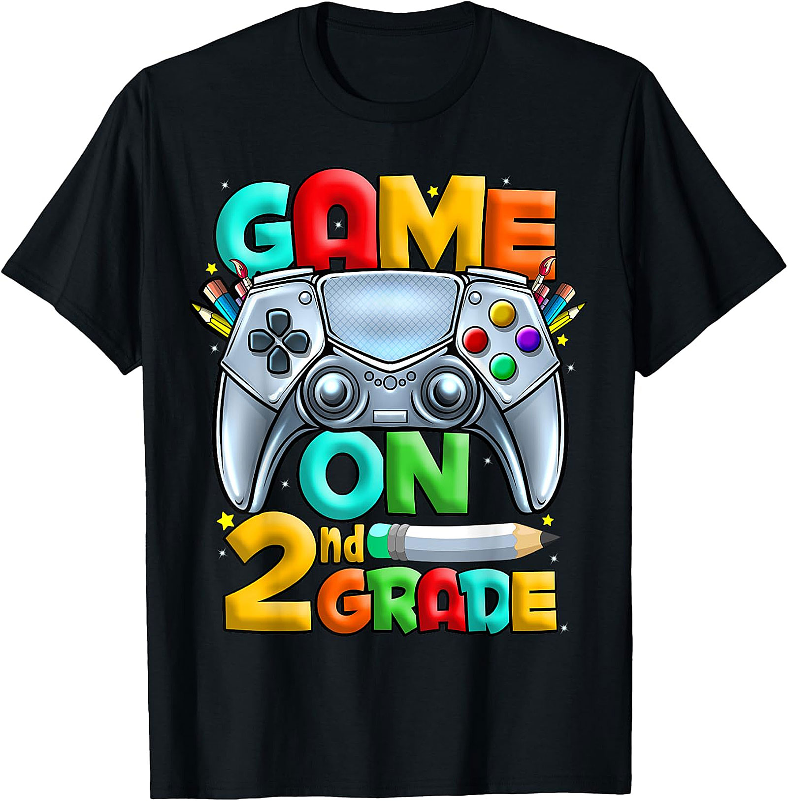 Game On 2nd Grade T-Shirt | Back to School Gaming Design