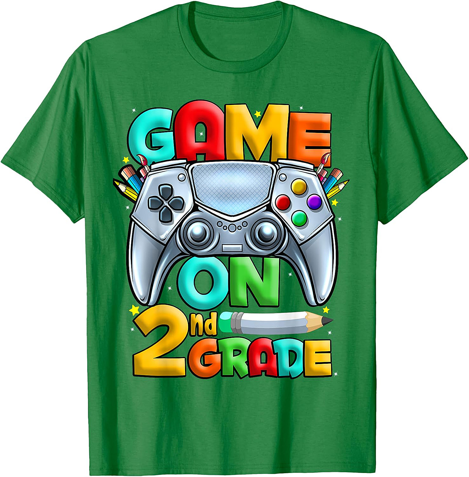 Game On 2nd Grade T-Shirt | Back to School Gaming Design