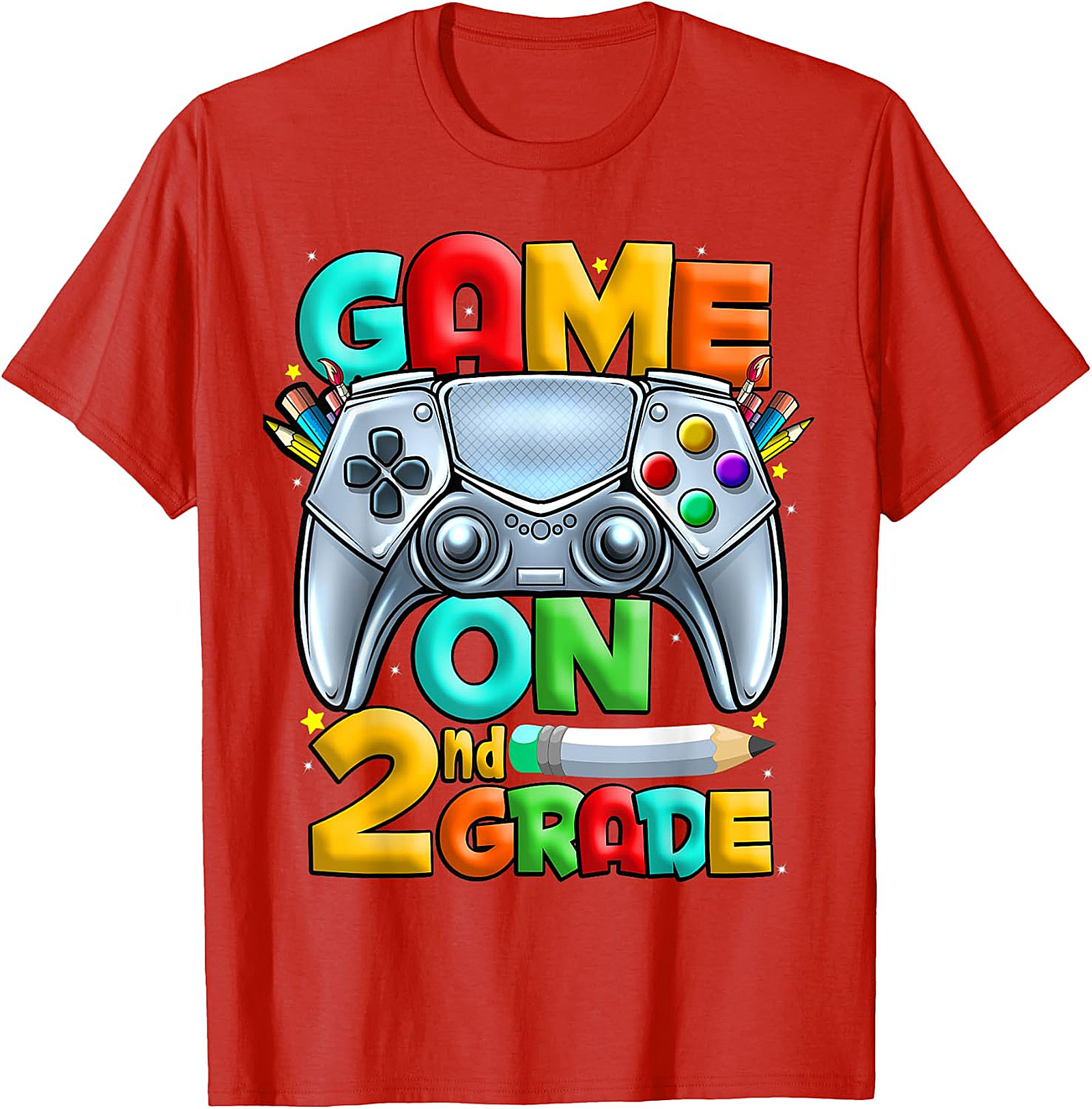 Game On 2nd Grade T-Shirt | Back to School Gaming Design