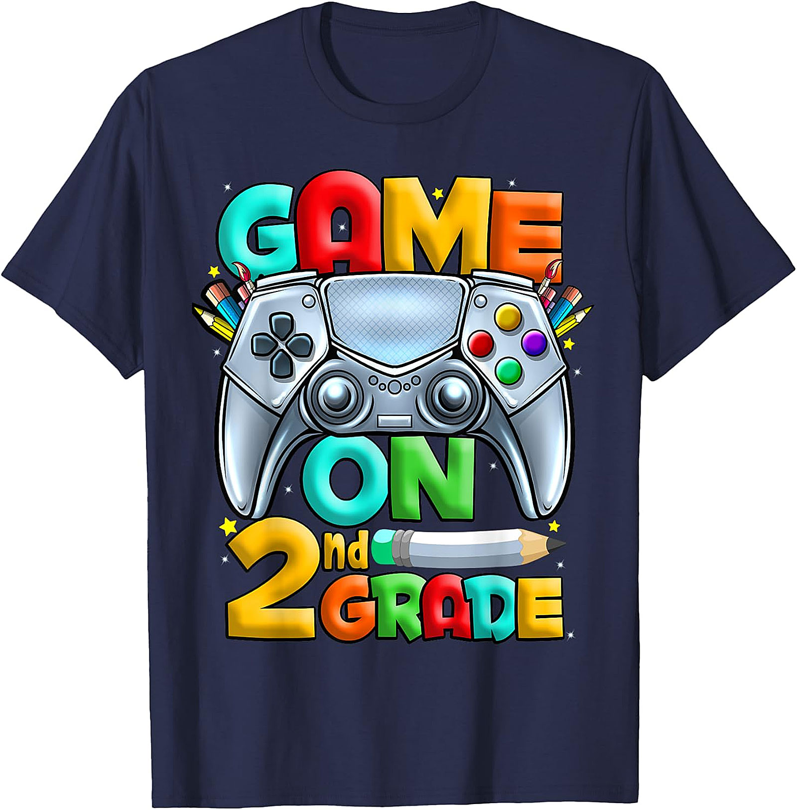 Game On 2nd Grade T-Shirt | Back to School Gaming Design