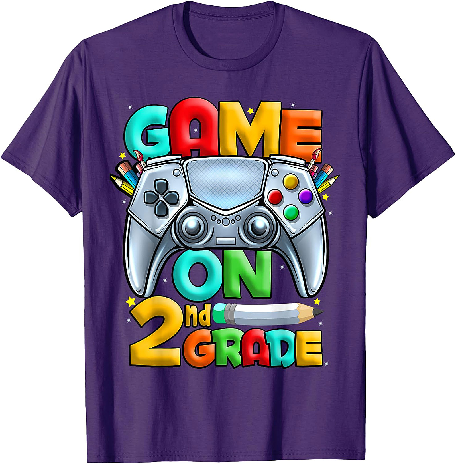 Game On 2nd Grade T-Shirt | Back to School Gaming Design