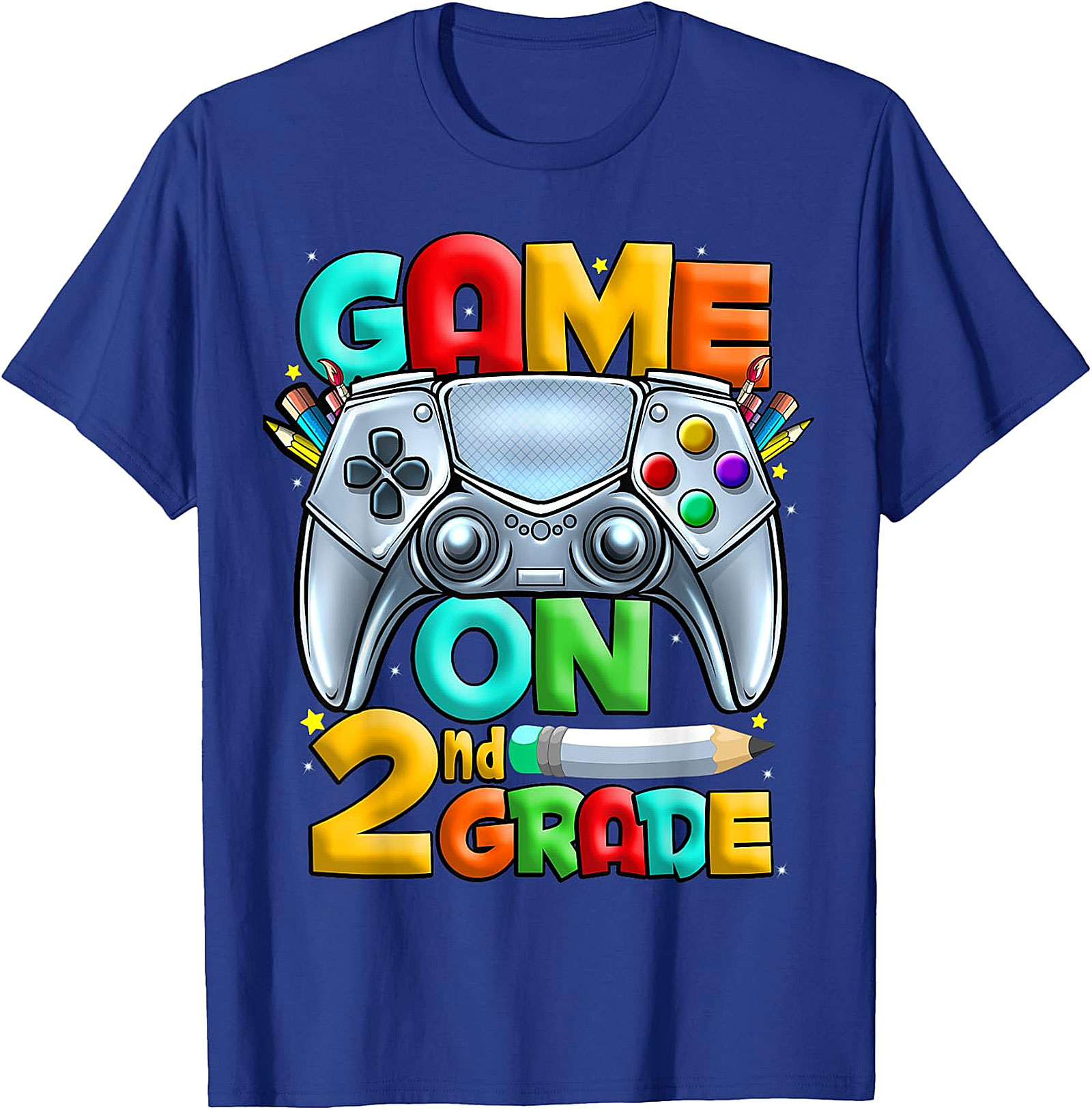 Game On 2nd Grade T-Shirt | Back to School Gaming Design