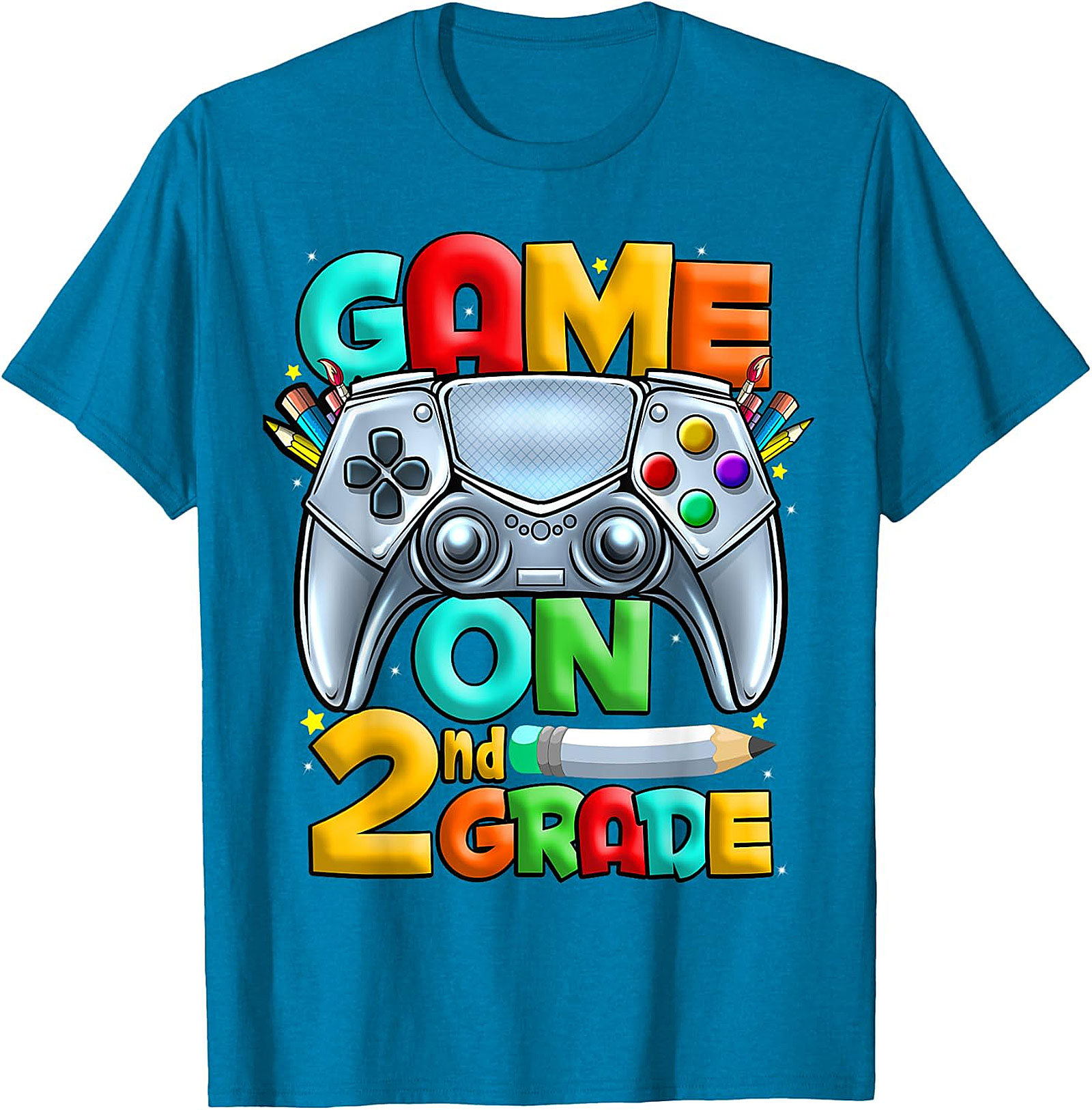 Game On 2nd Grade T-Shirt | Back to School Gaming Design