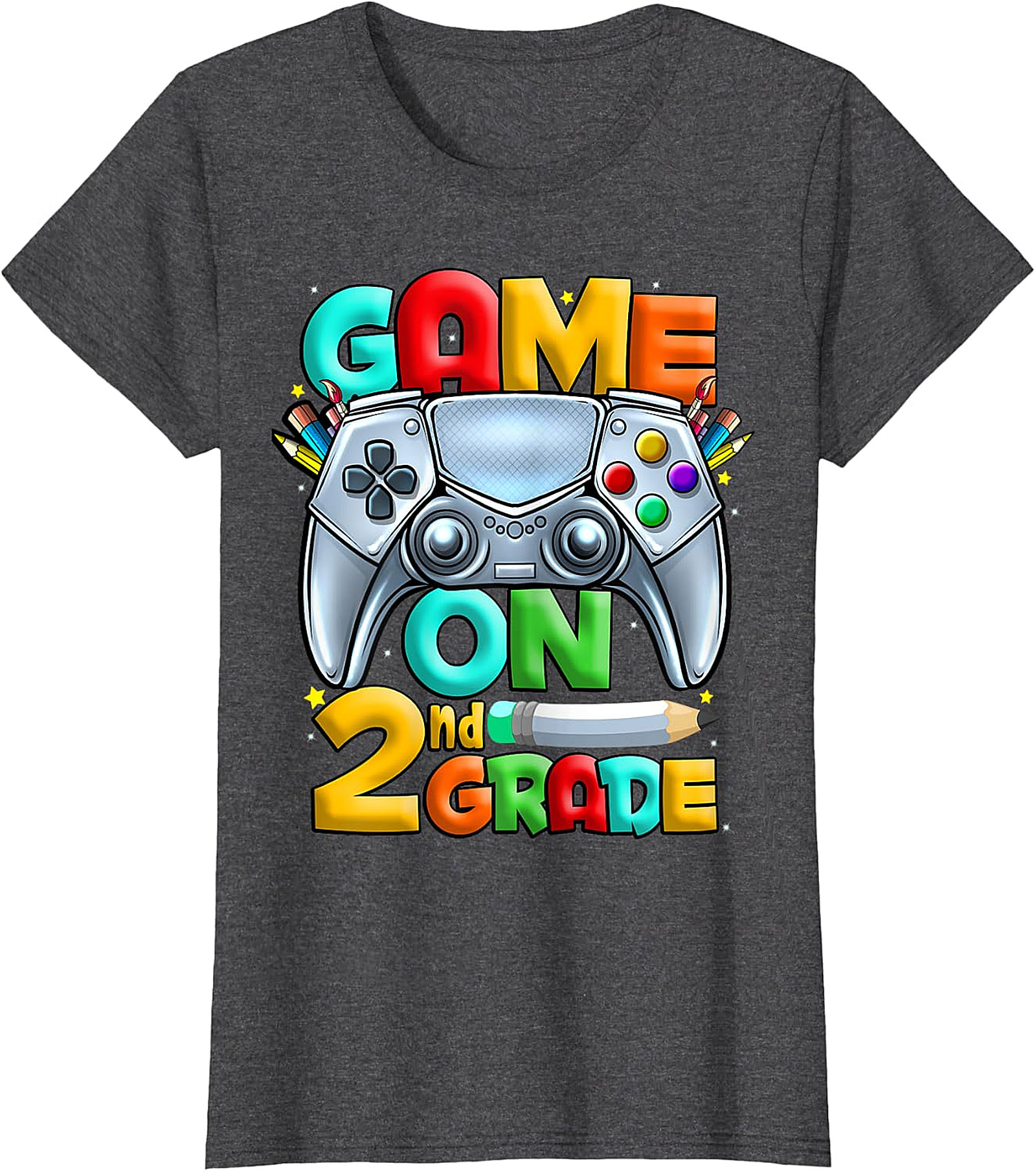 Game On 2nd Grade T-Shirt | Back to School Gaming Design