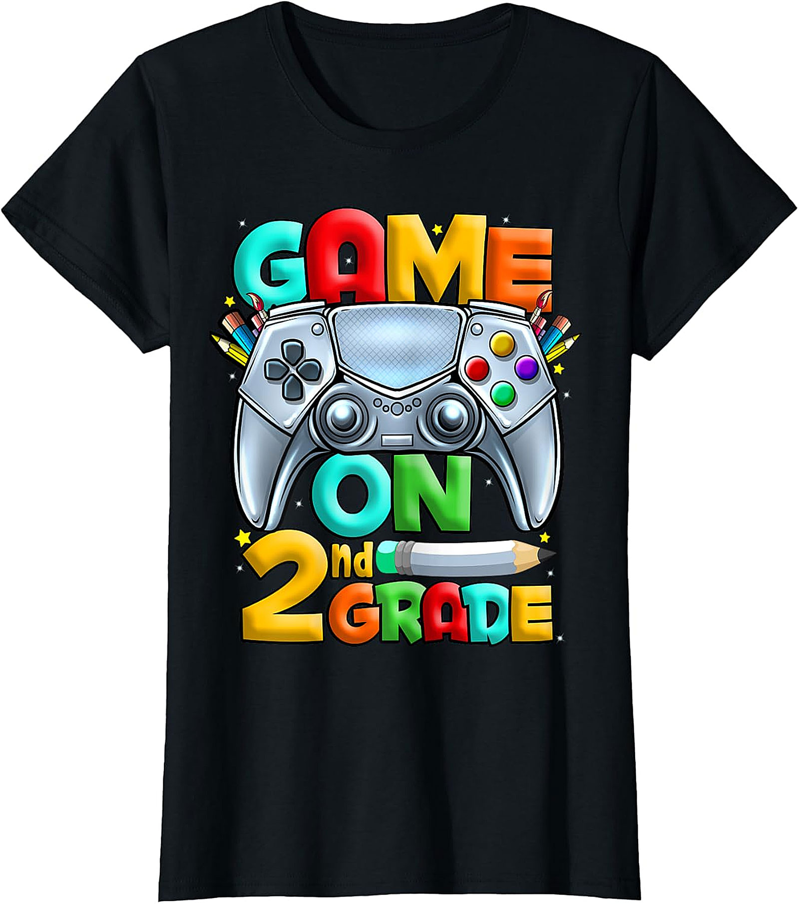 Game On 2nd Grade T-Shirt | Back to School Gaming Design