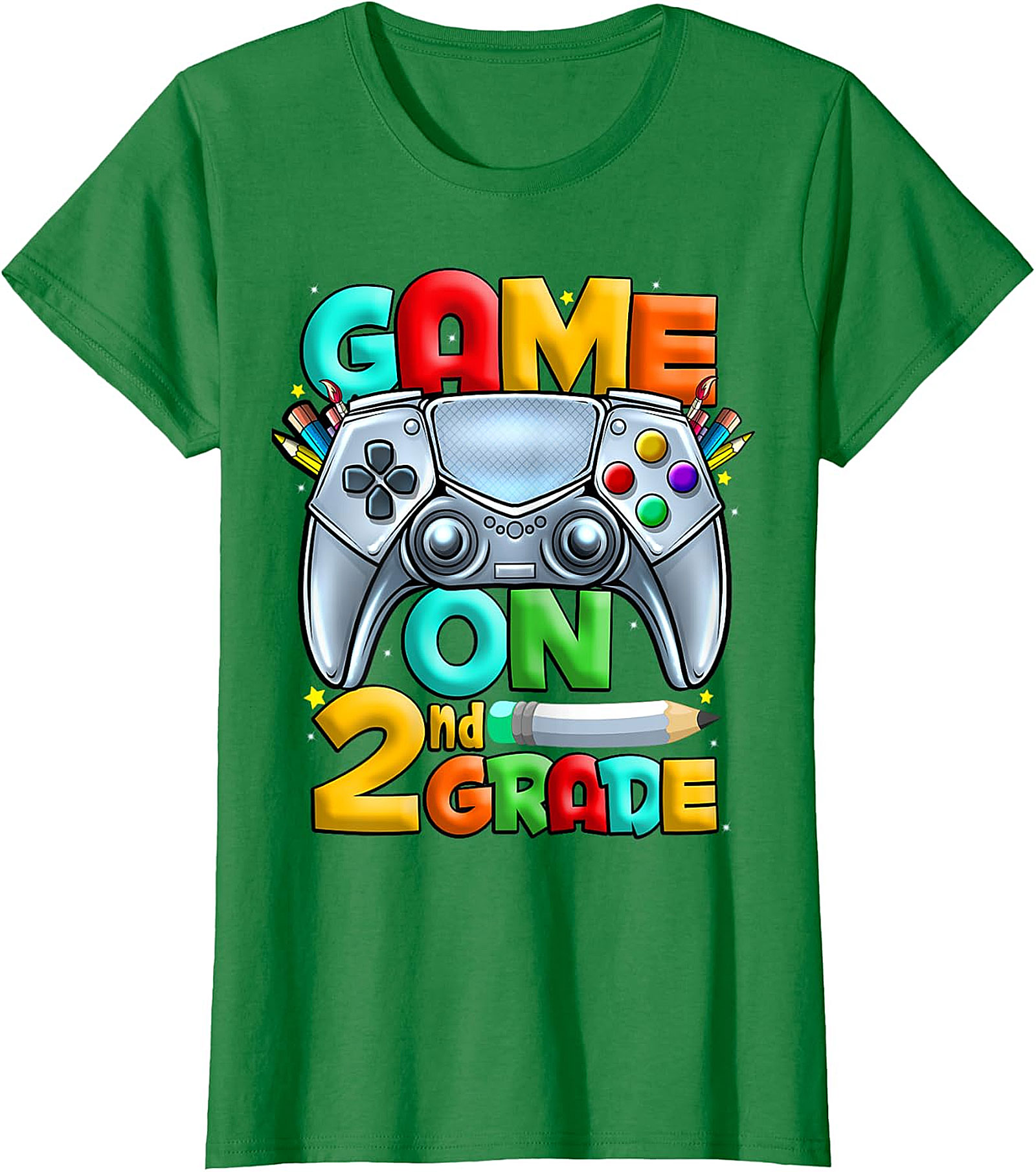 Game On 2nd Grade T-Shirt | Back to School Gaming Design