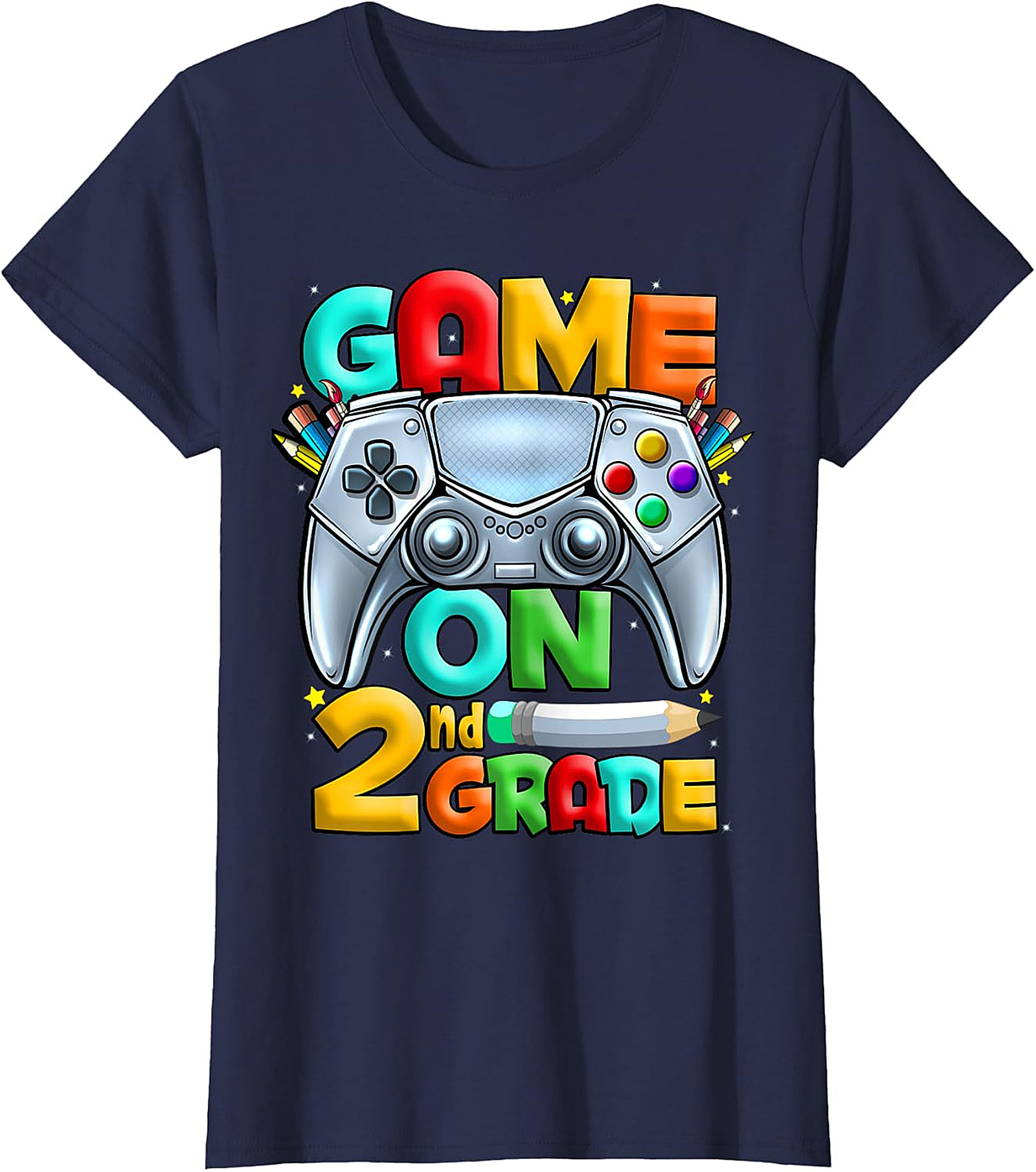 Game On 2nd Grade T-Shirt | Back to School Gaming Design
