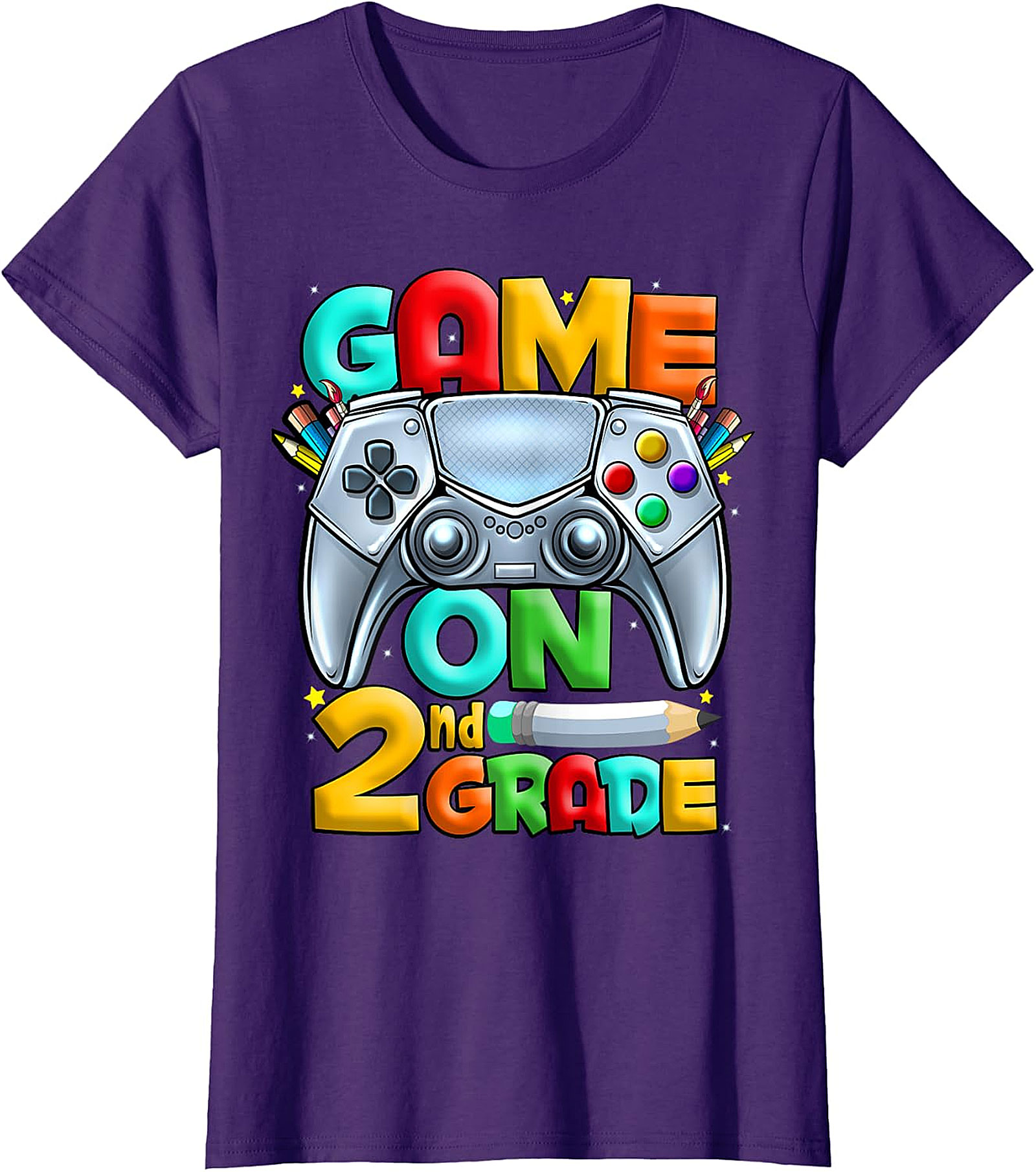 Game On 2nd Grade T-Shirt | Back to School Gaming Design