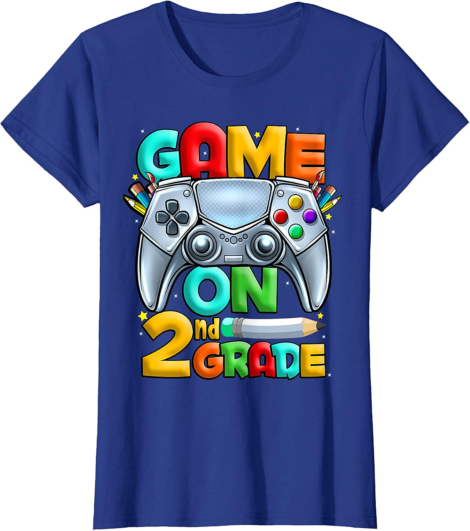Game On 2nd Grade T-Shirt | Back to School Gaming Design