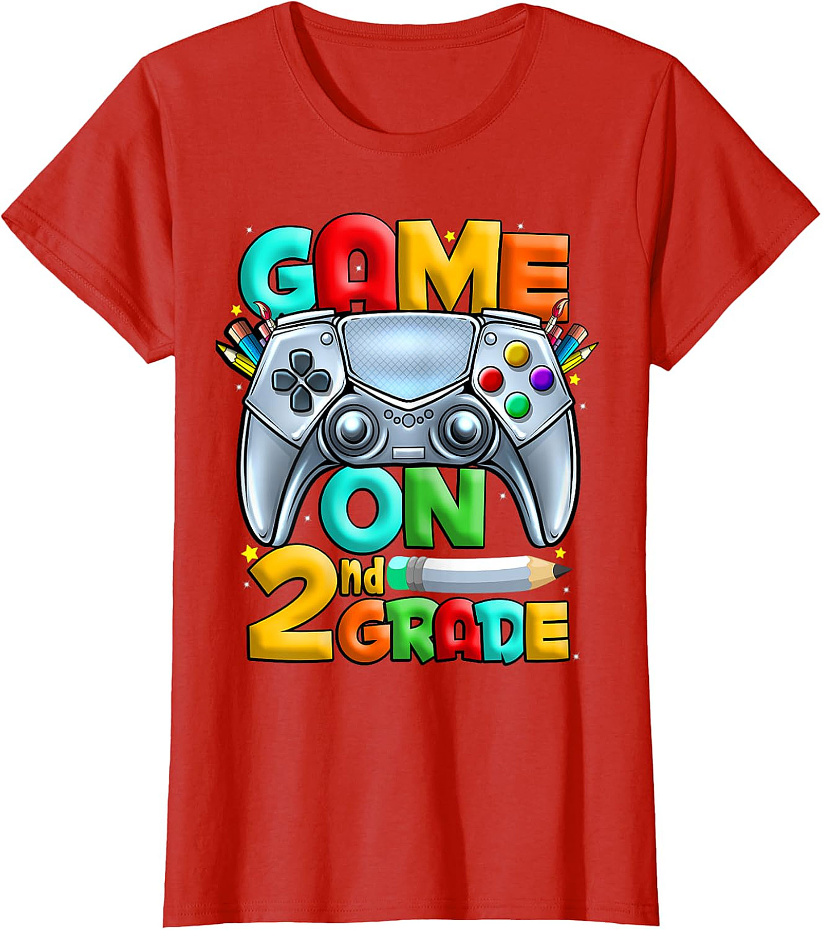Game On 2nd Grade T-Shirt | Back to School Gaming Design