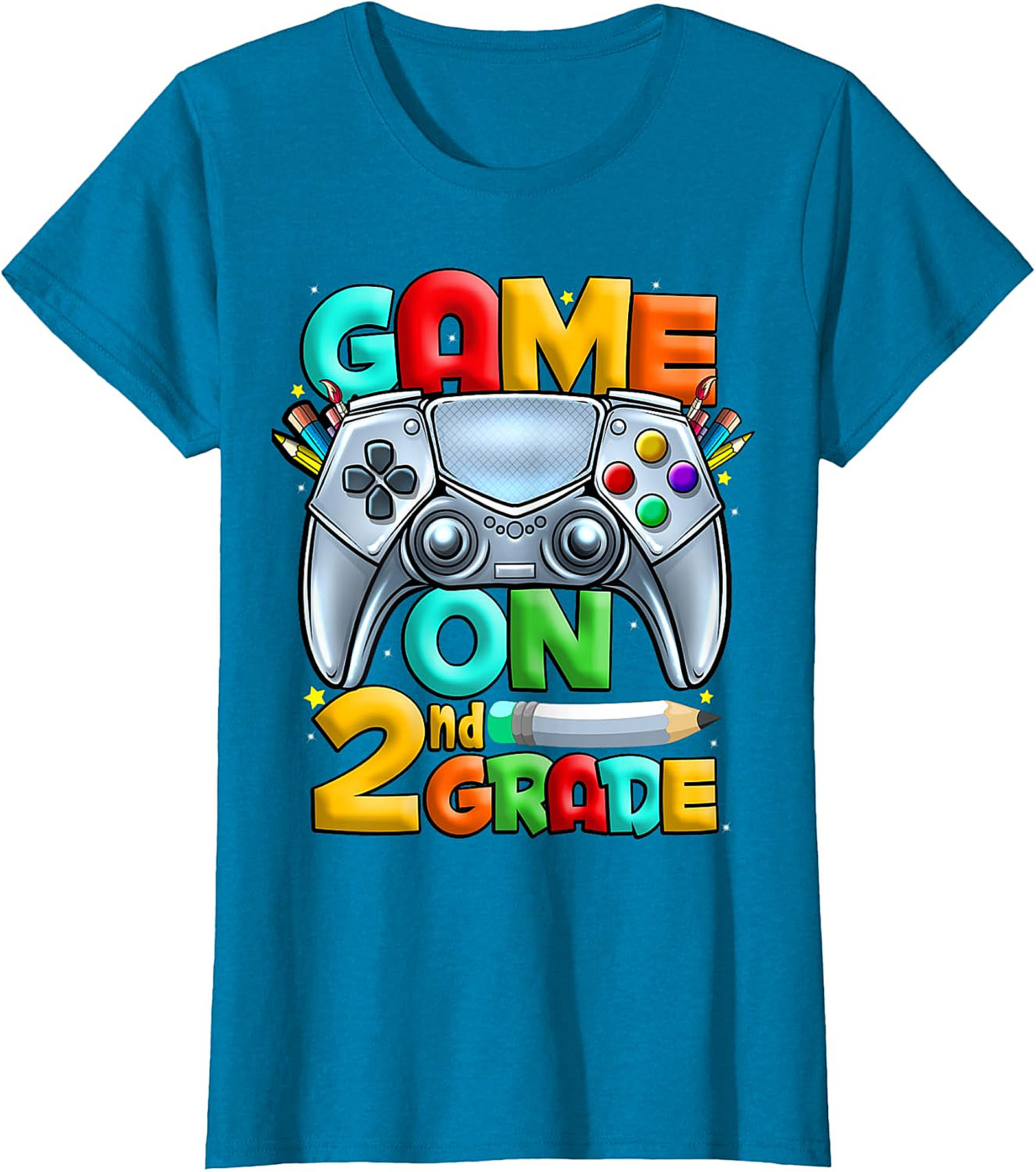 Game On 2nd Grade T-Shirt | Back to School Gaming Design