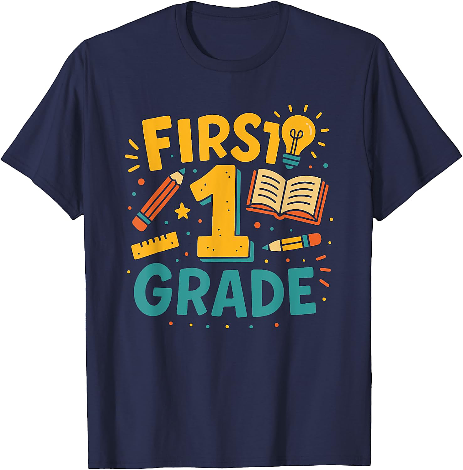First Grade Back To School T-Shirt | Vintage Student Tee