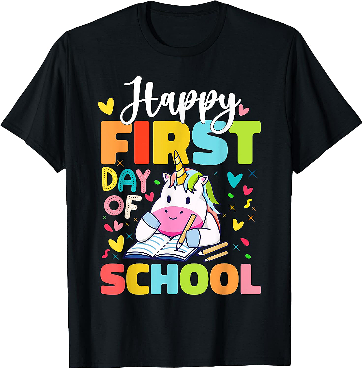 Happy First Day Of School Unicorn T-Shirt Kids & Teachers