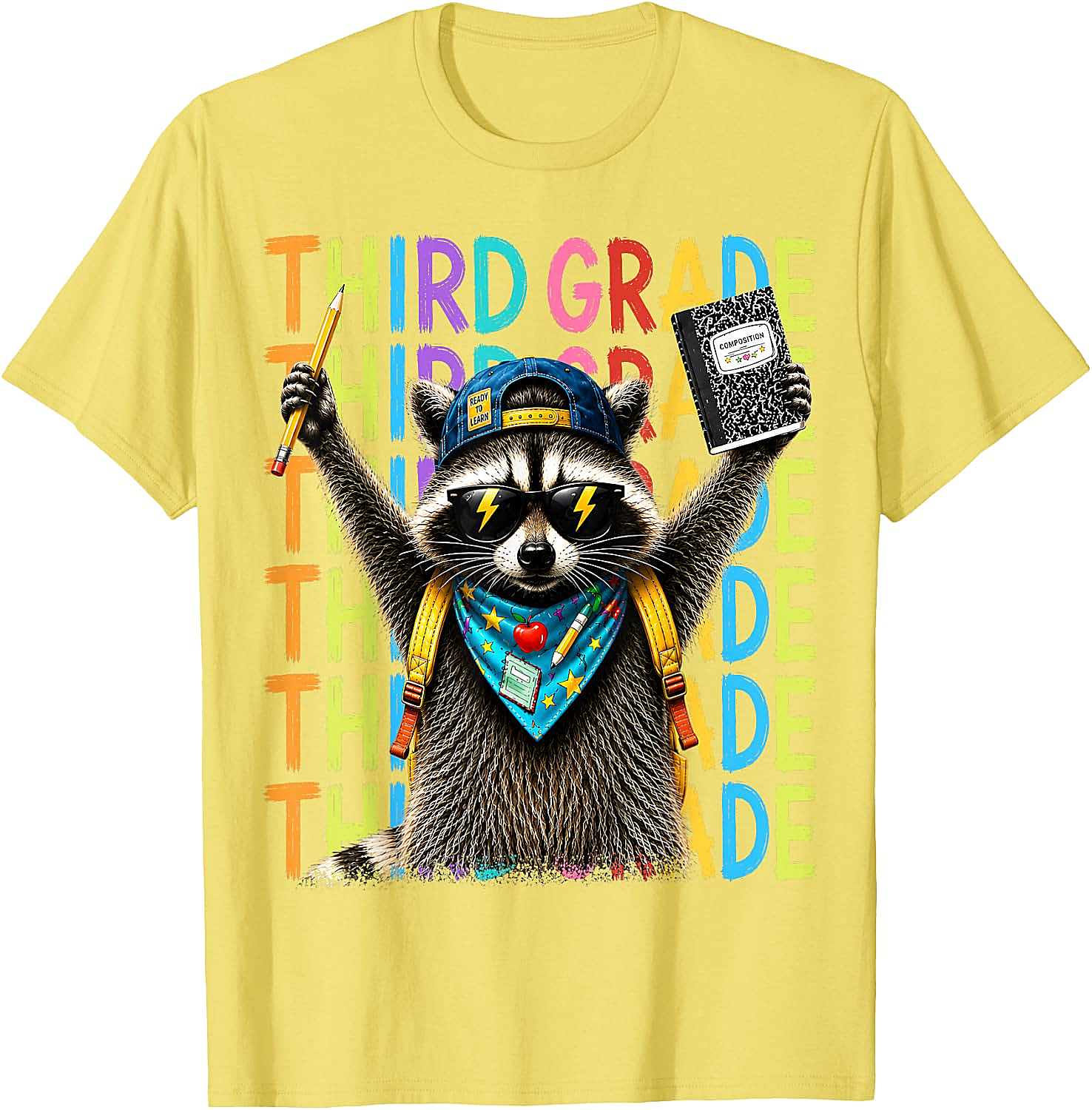  3rd Grade Raccoon Back to School T-Shirt - Funny Kids Tee