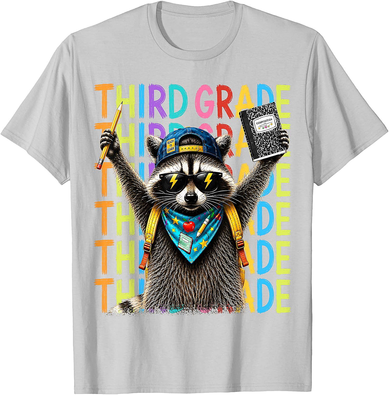  3rd Grade Raccoon Back to School T-Shirt - Funny Kids Tee