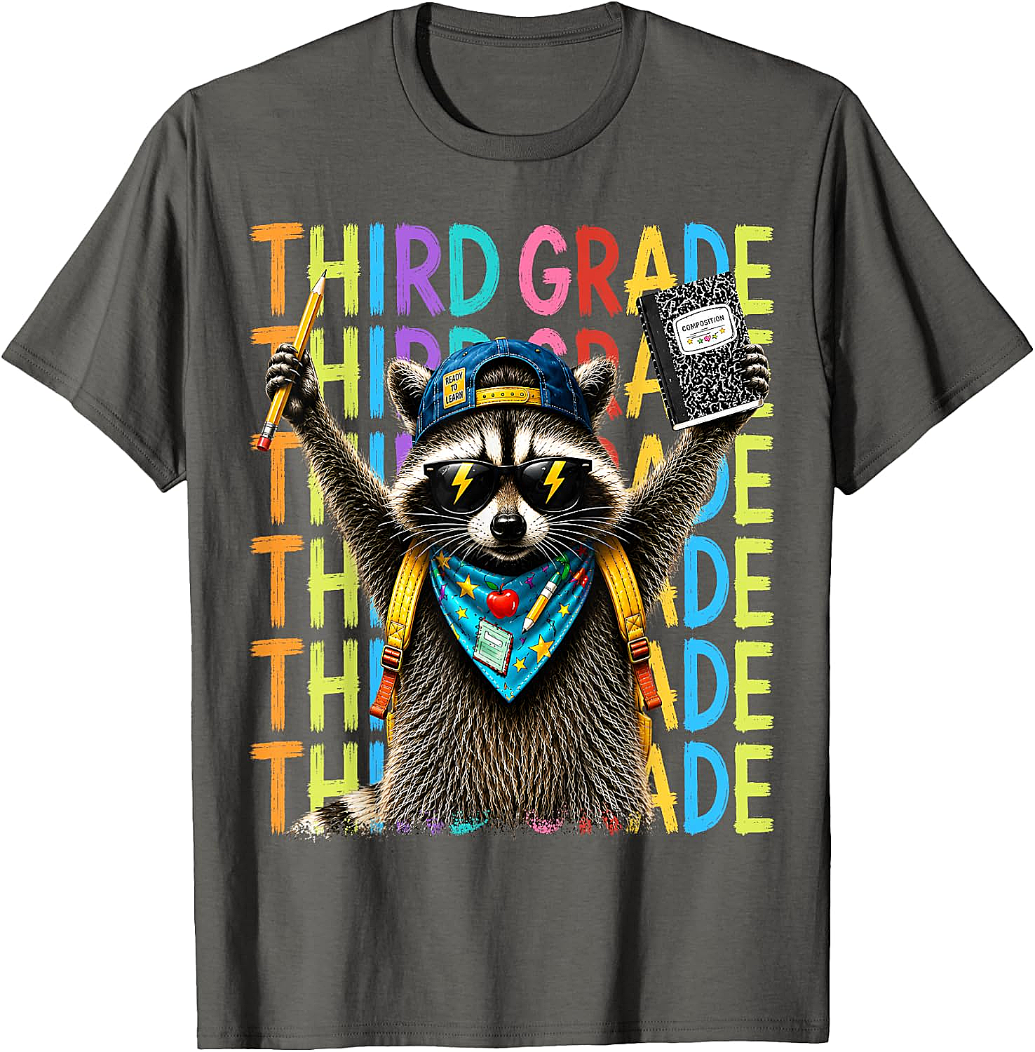  3rd Grade Raccoon Back to School T-Shirt - Funny Kids Tee