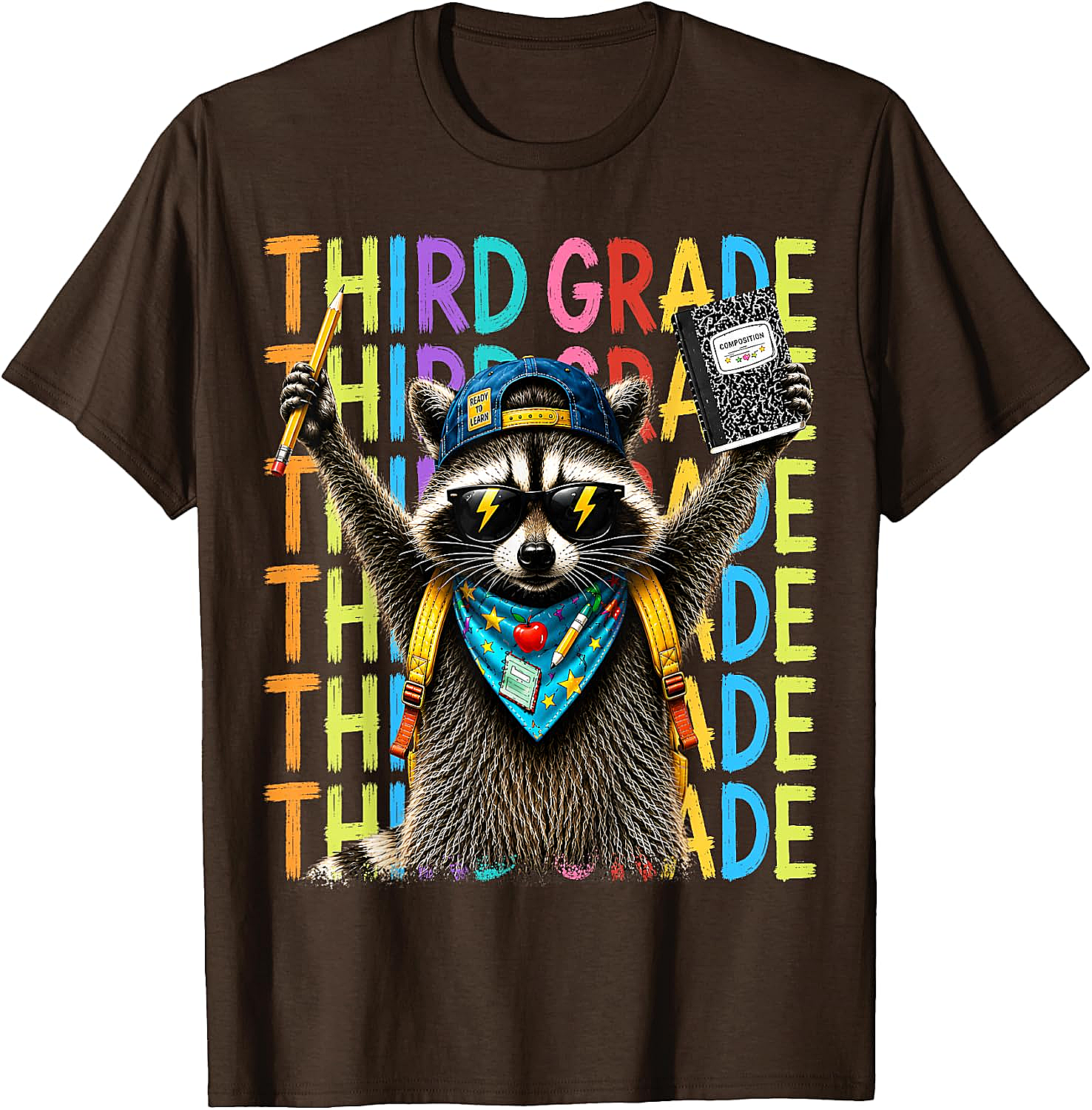  3rd Grade Raccoon Back to School T-Shirt - Funny Kids Tee