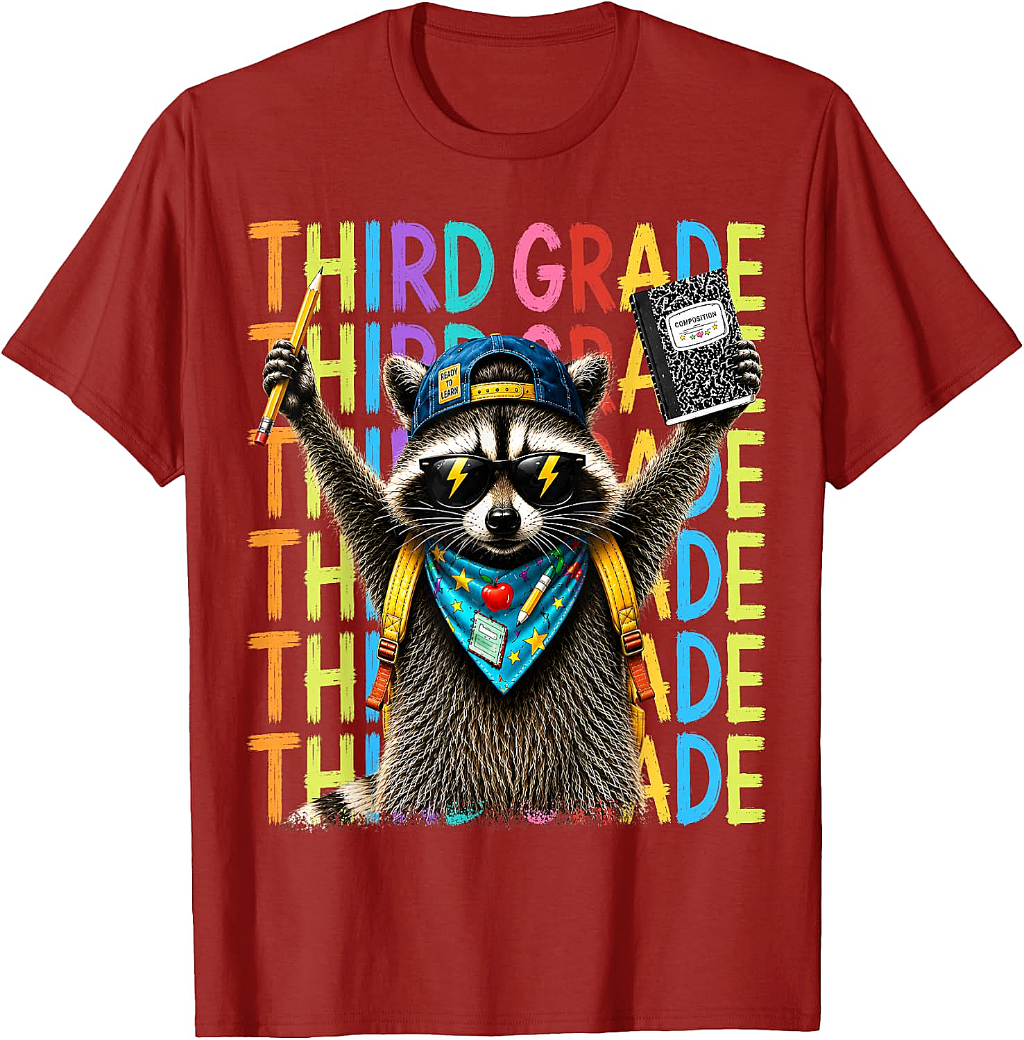  3rd Grade Raccoon Back to School T-Shirt - Funny Kids Tee