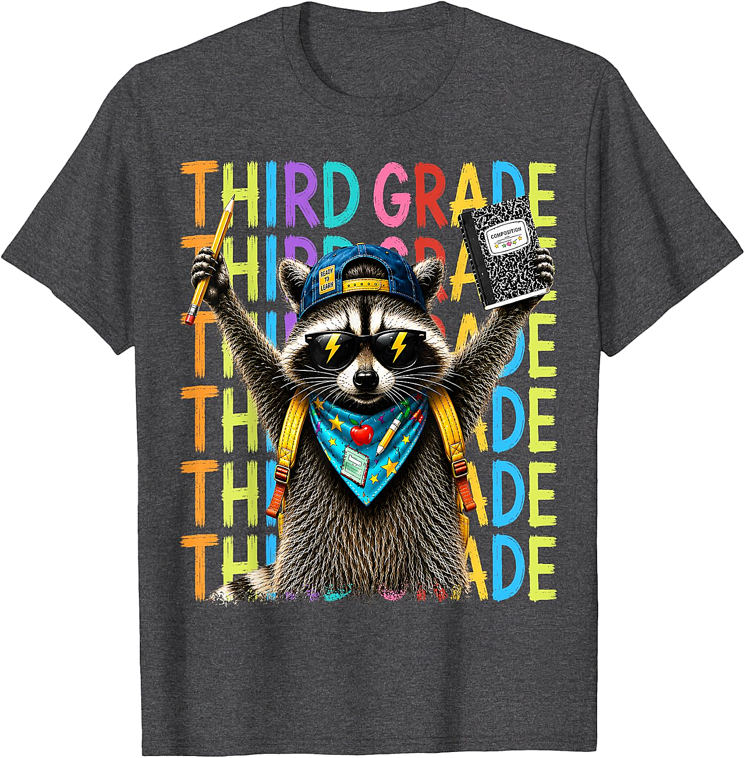  3rd Grade Raccoon Back to School T-Shirt - Funny Kids Tee