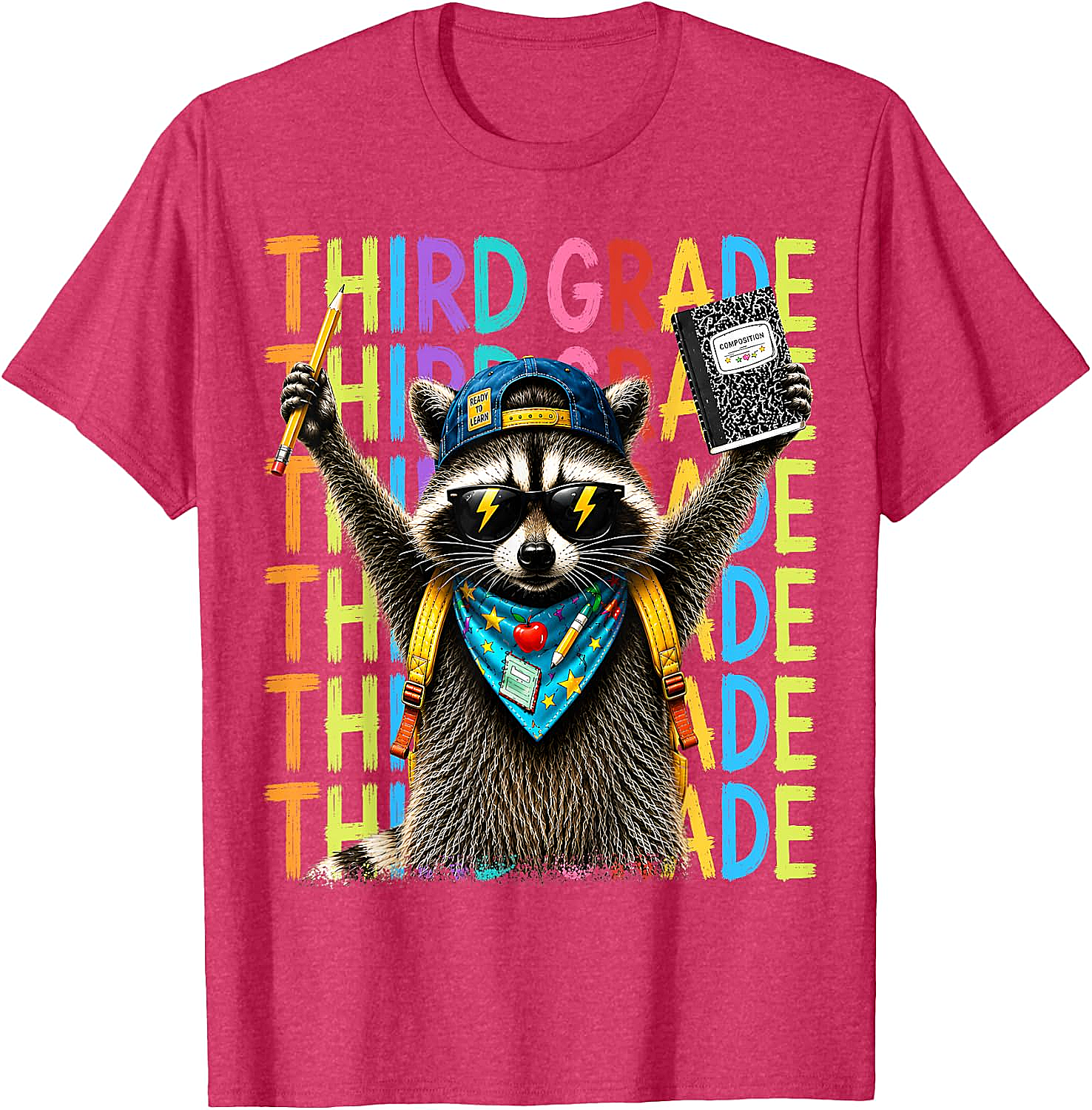  3rd Grade Raccoon Back to School T-Shirt - Funny Kids Tee