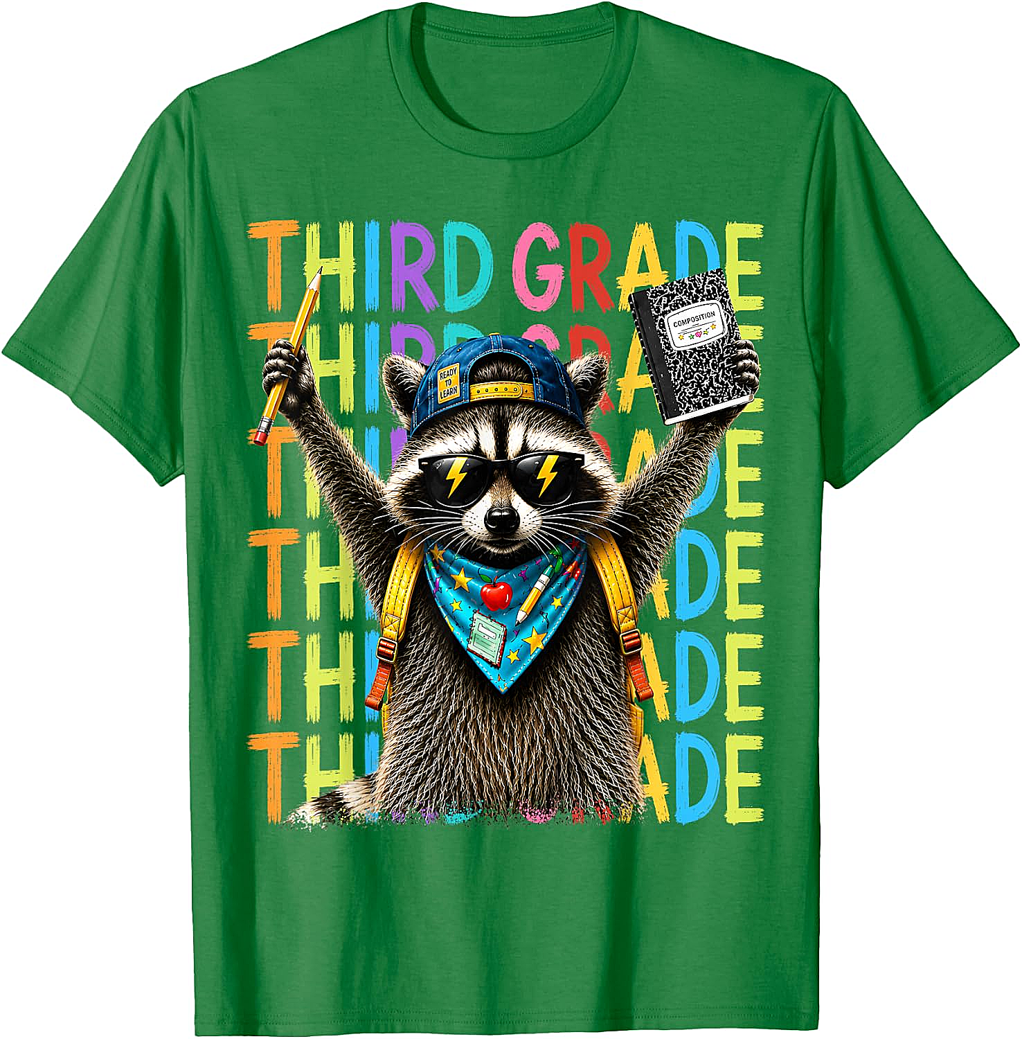  3rd Grade Raccoon Back to School T-Shirt - Funny Kids Tee