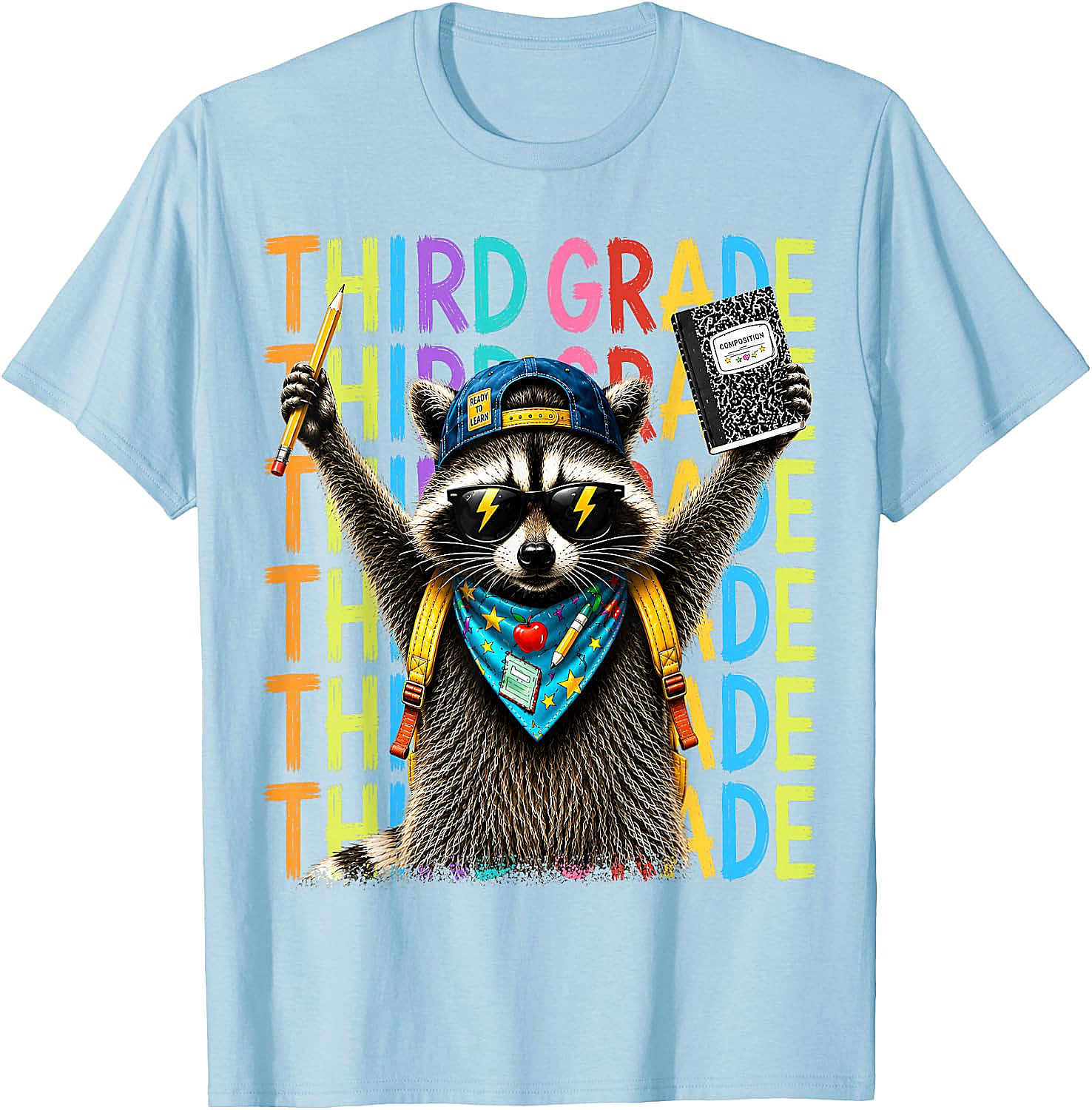  3rd Grade Raccoon Back to School T-Shirt - Funny Kids Tee