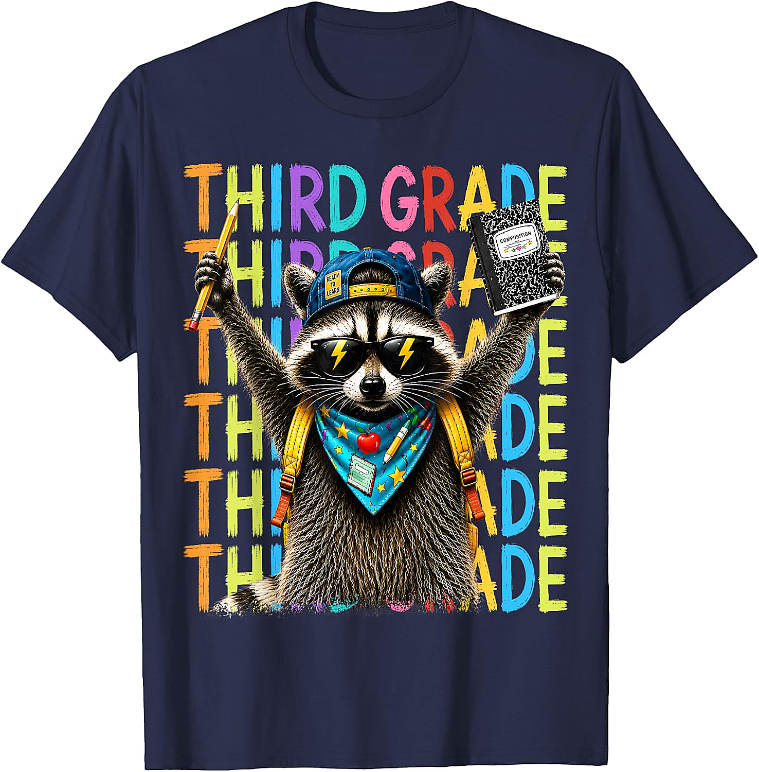  3rd Grade Raccoon Back to School T-Shirt - Funny Kids Tee