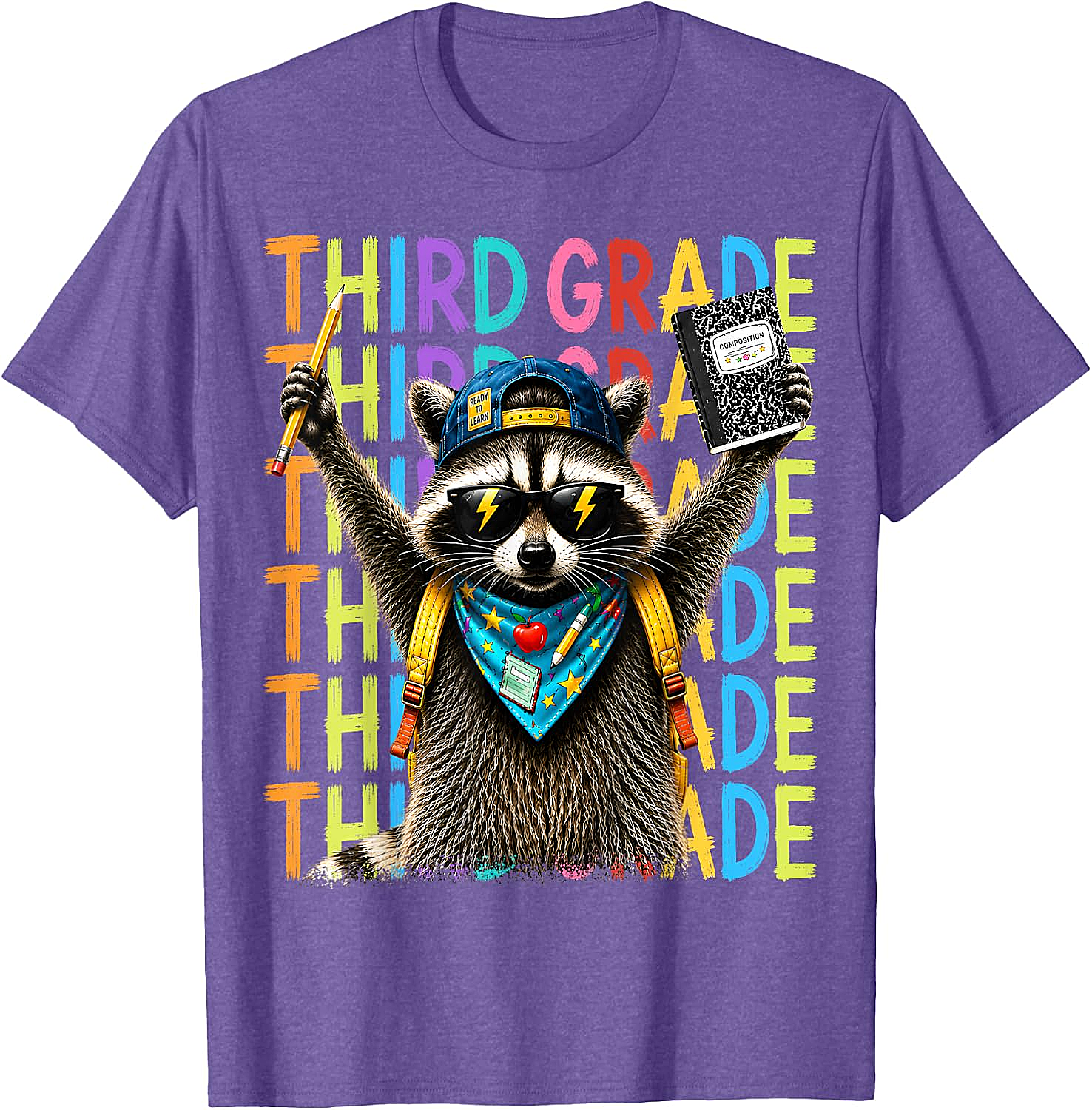 3rd Grade Raccoon Back to School T-Shirt - Funny Kids Tee