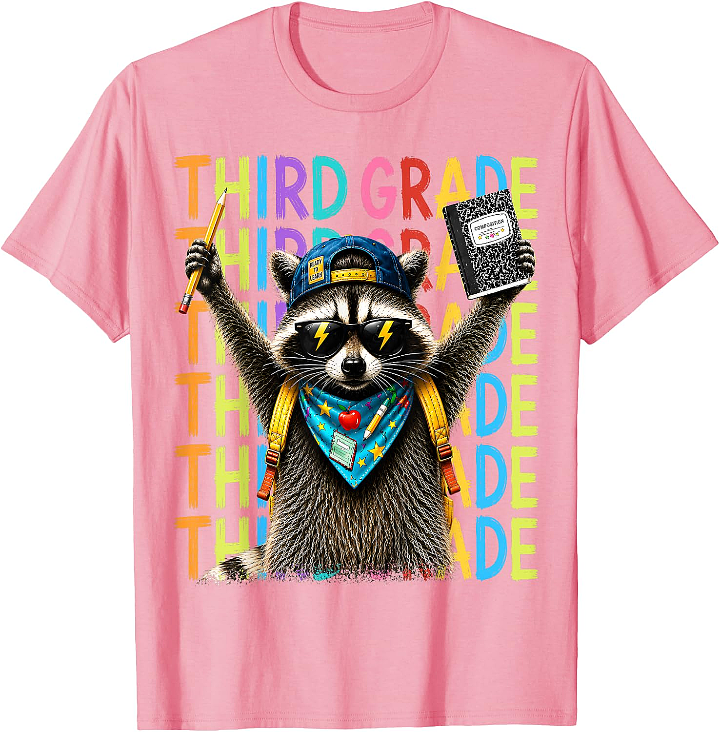  3rd Grade Raccoon Back to School T-Shirt - Funny Kids Tee