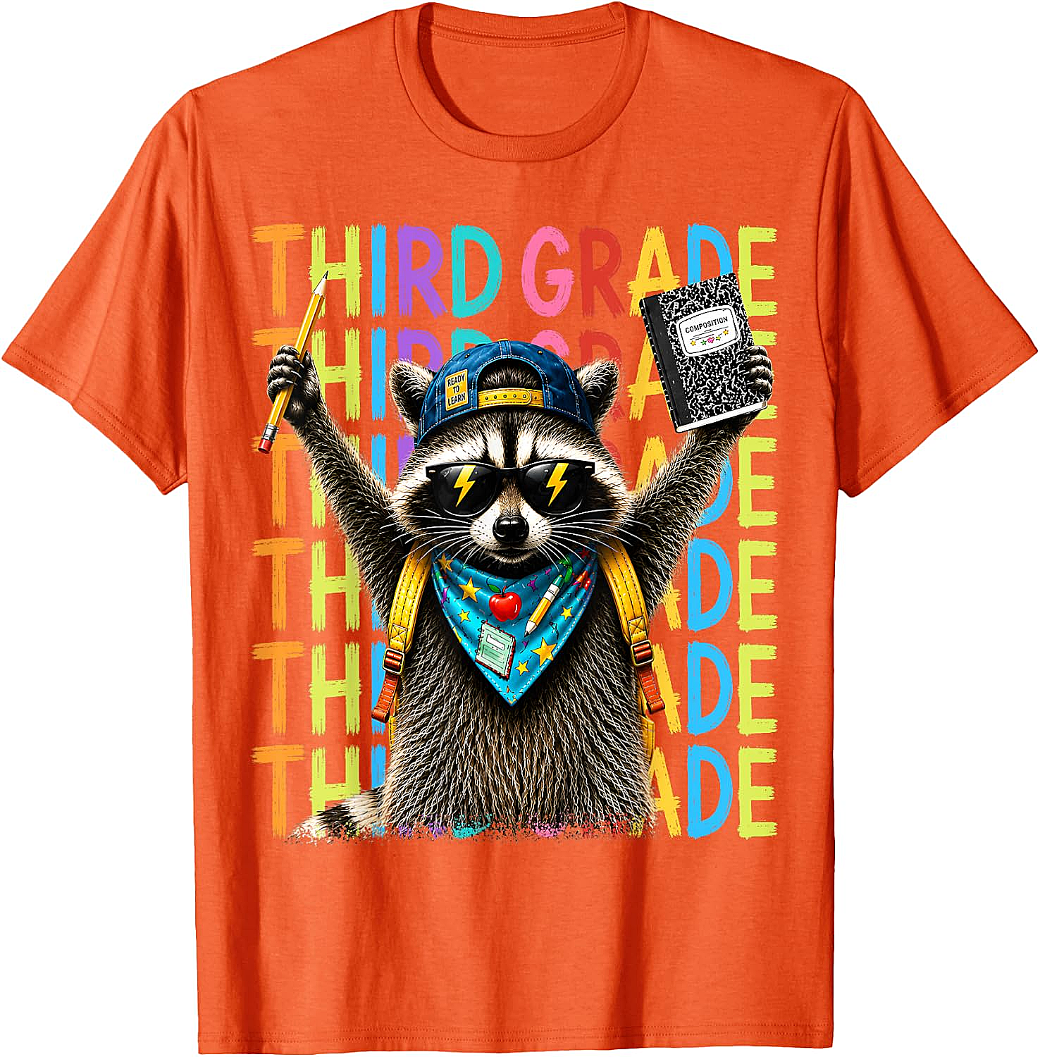  3rd Grade Raccoon Back to School T-Shirt - Funny Kids Tee